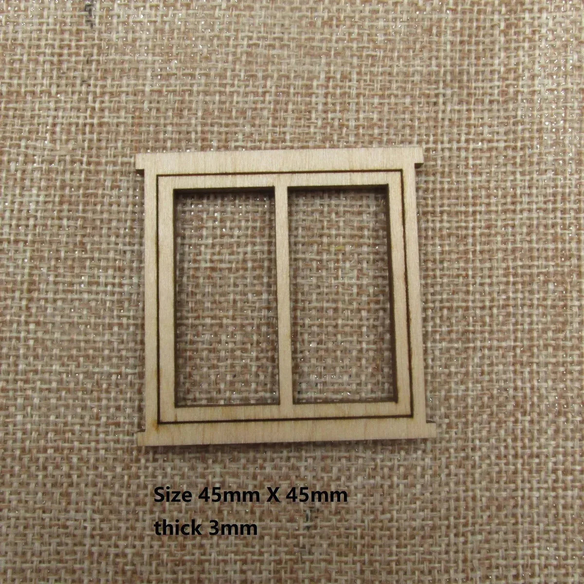 10pcs Unfinished Blank Squares Window with Shutters, Wood Dollhouse, Fairy Garden, Church Diorama, Bird Doll House Crafts, 10Pcs