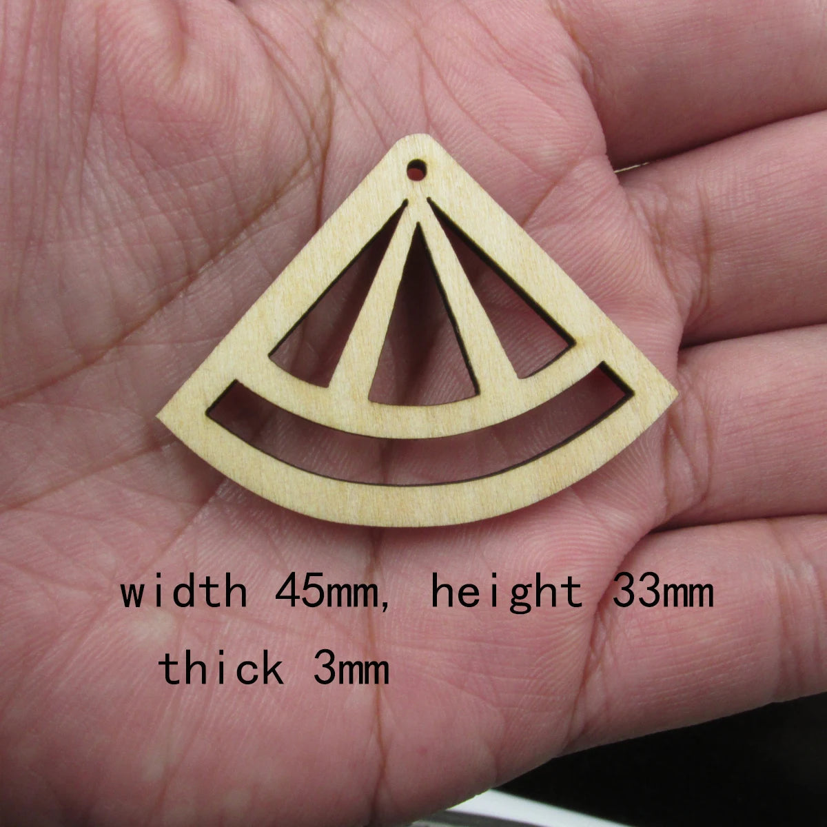 10pcs 1.75 Width Unfinished Wooden Blanks Fan Arch Macrame DIY Earrings Findings Accessories Supplies
