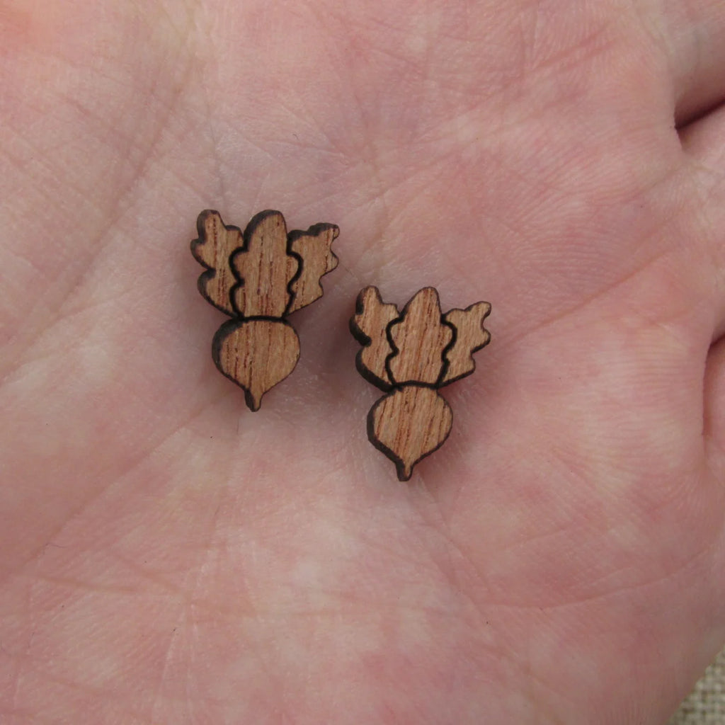 5 Pair Unfinished Blank Wooden Cabochon Wood Sweet Corn Radish Turnips Shape Cutouts For DIY Craft Earring Stud