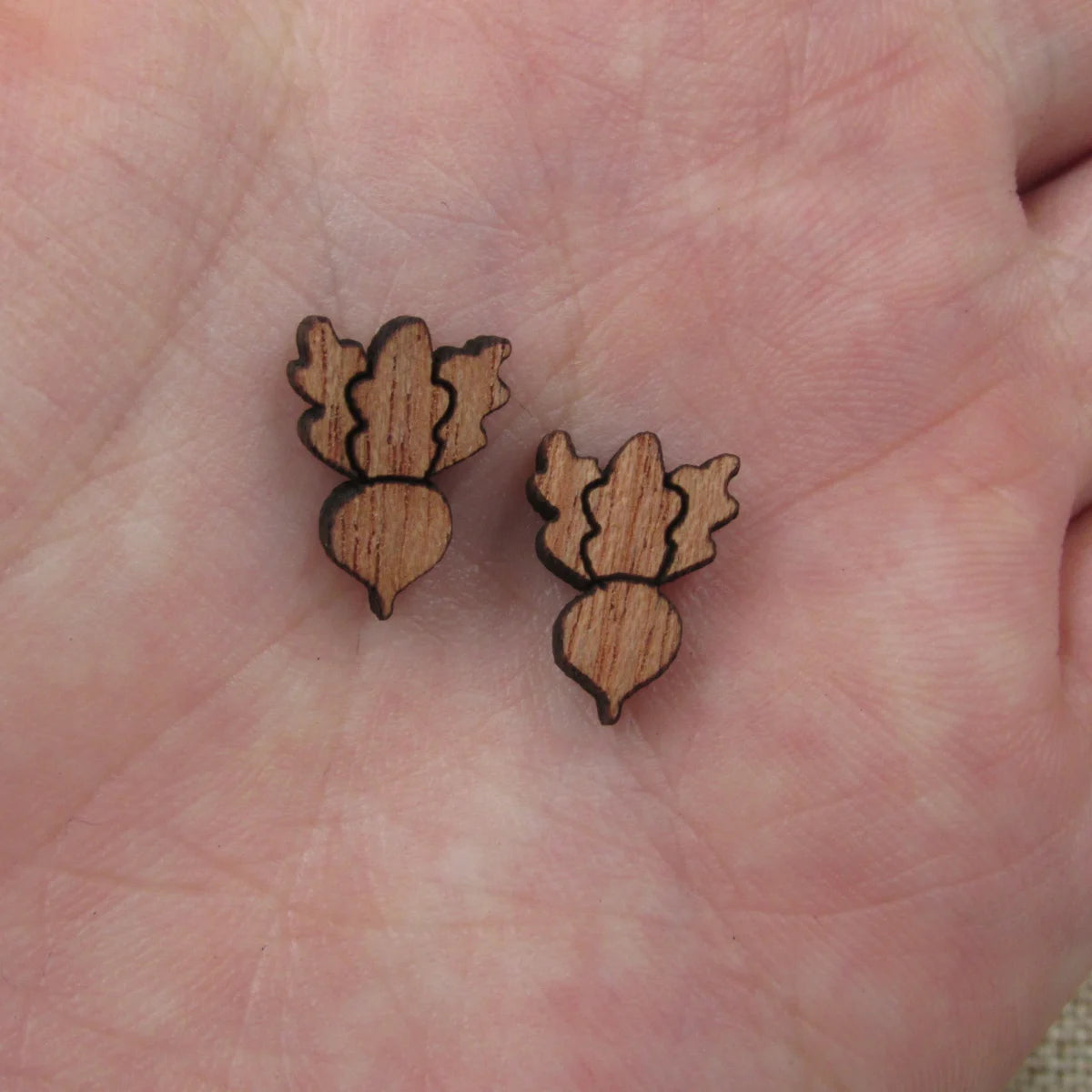 5 Pair Unfinished Blank Wooden Cabochon Wood Sweet Corn Radish Turnips Shape Cutouts For DIY Craft Earring Stud