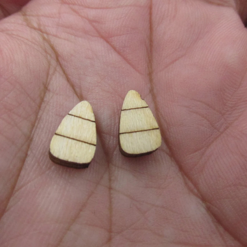 5 Pair Unfinished Blank Wooden Halloween Coffin Raven Owl Cabochon Jack-O-Lantern Post Candy Corn Wood Earrings Stud