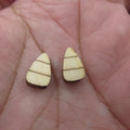 5 Pair Unfinished Blank Wooden Halloween Coffin Raven Owl Cabochon Jack-O-Lantern Post Candy Corn Wood Earrings Stud