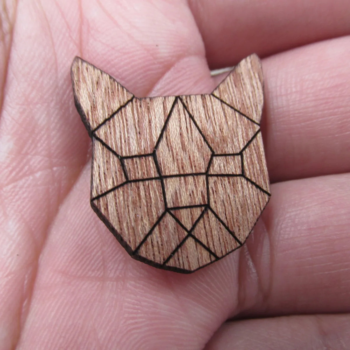 Unfinished Blank Wood Geometric Animal Cute Cat Head Parts Accessory For Brooches Enamel Pin Necklace Jewelry Diy Making
