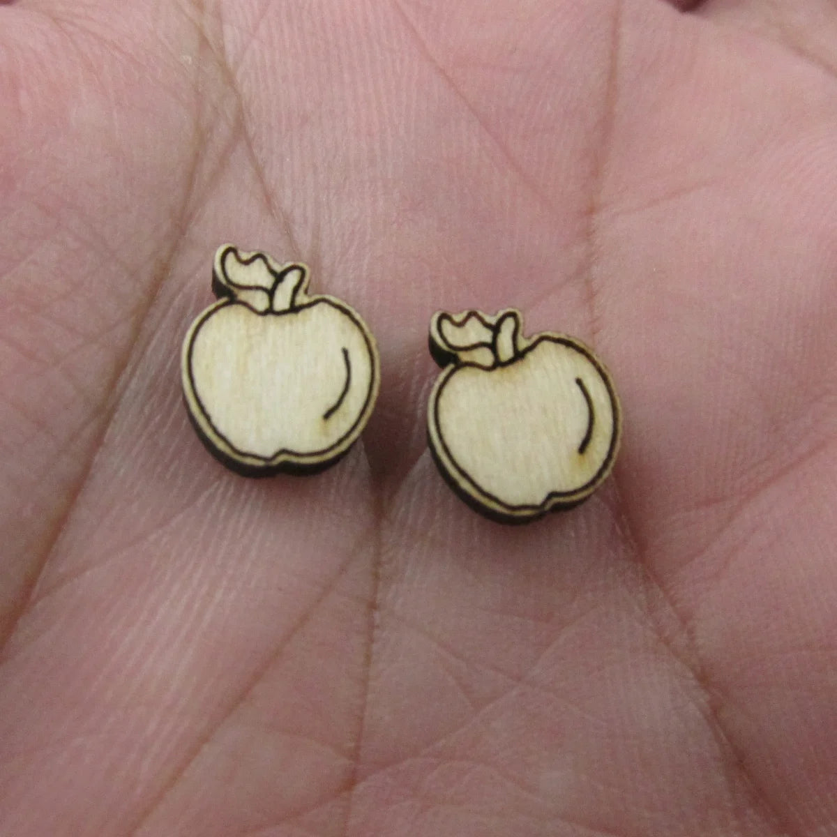 5 Pair Unfinished Blank Wooden Food Fruits Apple Cabochon Avocado Post Pear Mango Wood Earrings Stud Jewerly Finding