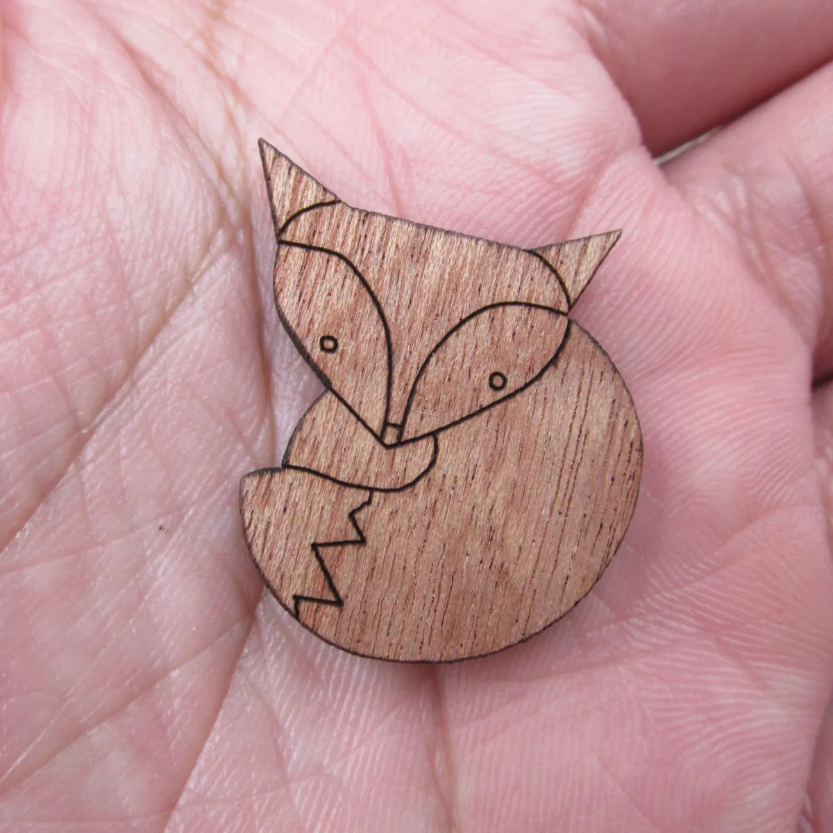 Unfinished Blank Wooden Geometric Animal Fox Head Accessory For Brooches Enamel Pin Necklace Jewelry DIY Handmade