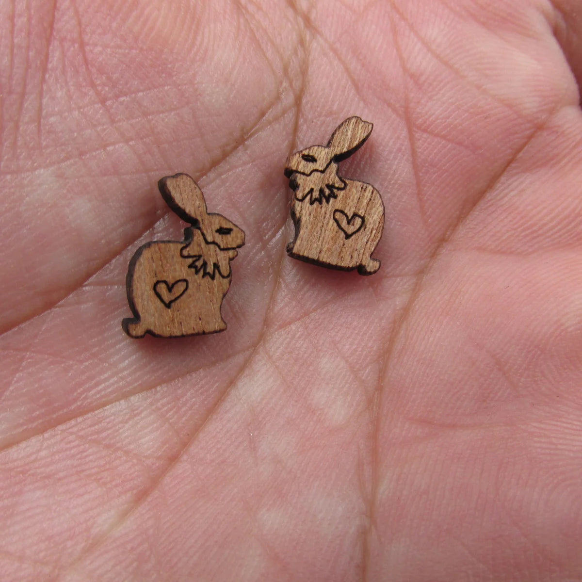 5 Pair Unfinished Blank Easter Wooden Bunny Rabbit Carrot Eggs Cabochon Wood Shape Cutouts For DIY Craft Earring Stud