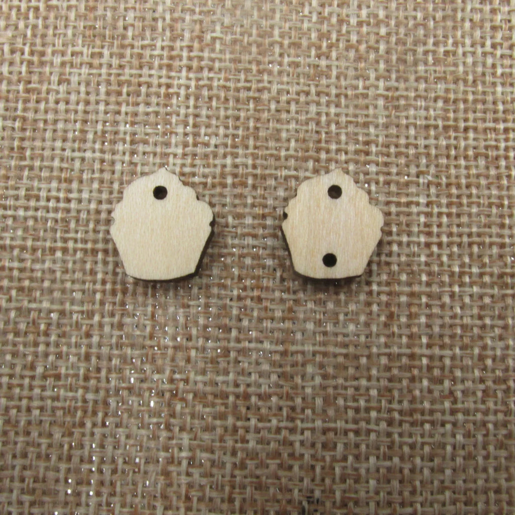 10 Pcs Unfinished Blank Wooden Capcake Shape Cutout Plywood Connector Jewelry Finding Earring Supplies