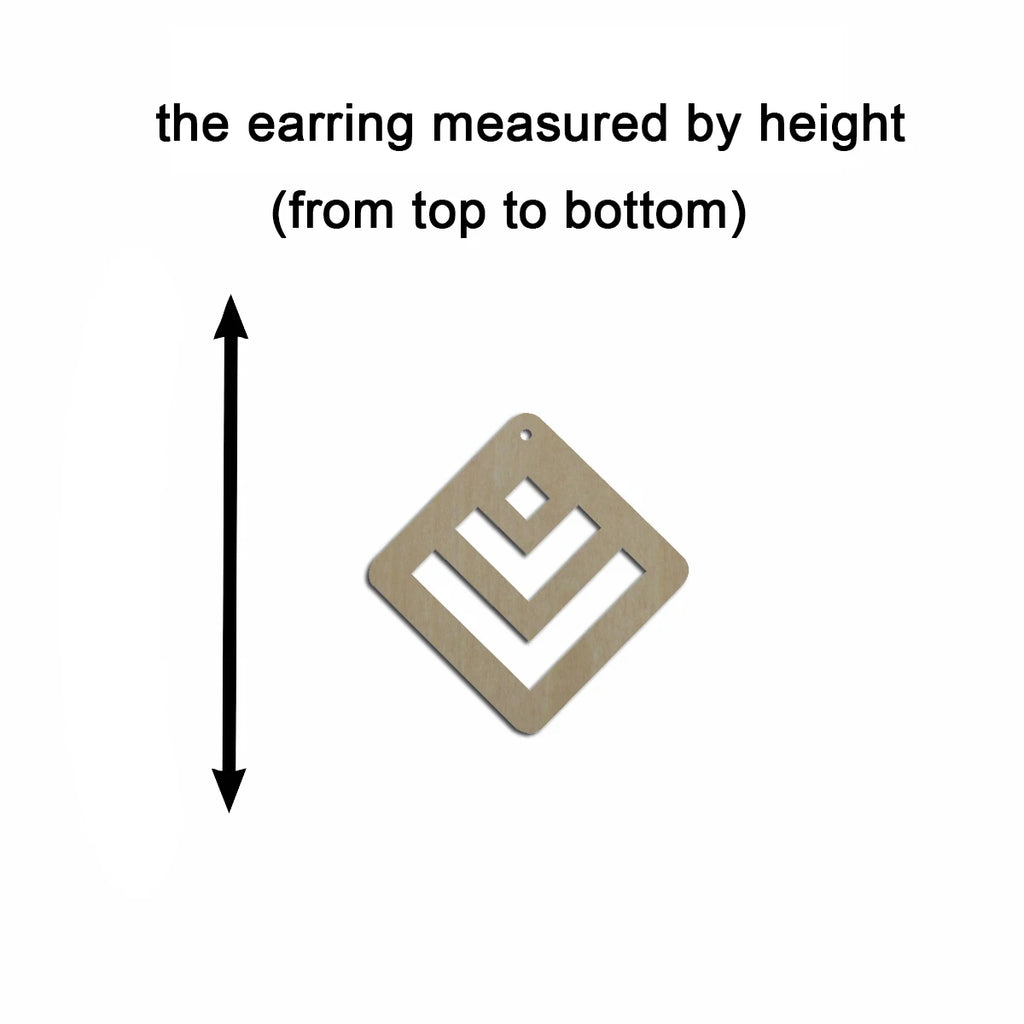 10pcs Unfinished Wood Blanks Geometric Diamond Rhombus Shape Macrame Earring Part Findings Wholesale For DIY Jewelry Making