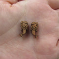 5 Pair Unfinished Blank Ocean Beach Wood Mermaid Wooden Cutout Shapes For DIY Stud Earrings Supplies