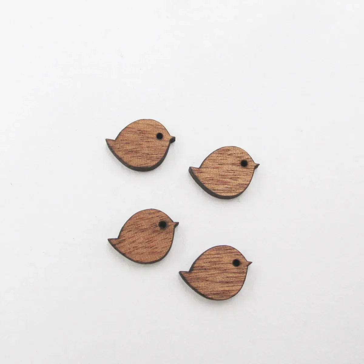 10pcs Wooden Birds Charms Cabochon, DIY Laser Cut, Jewelry Supplies, Wood Earrings, Stud