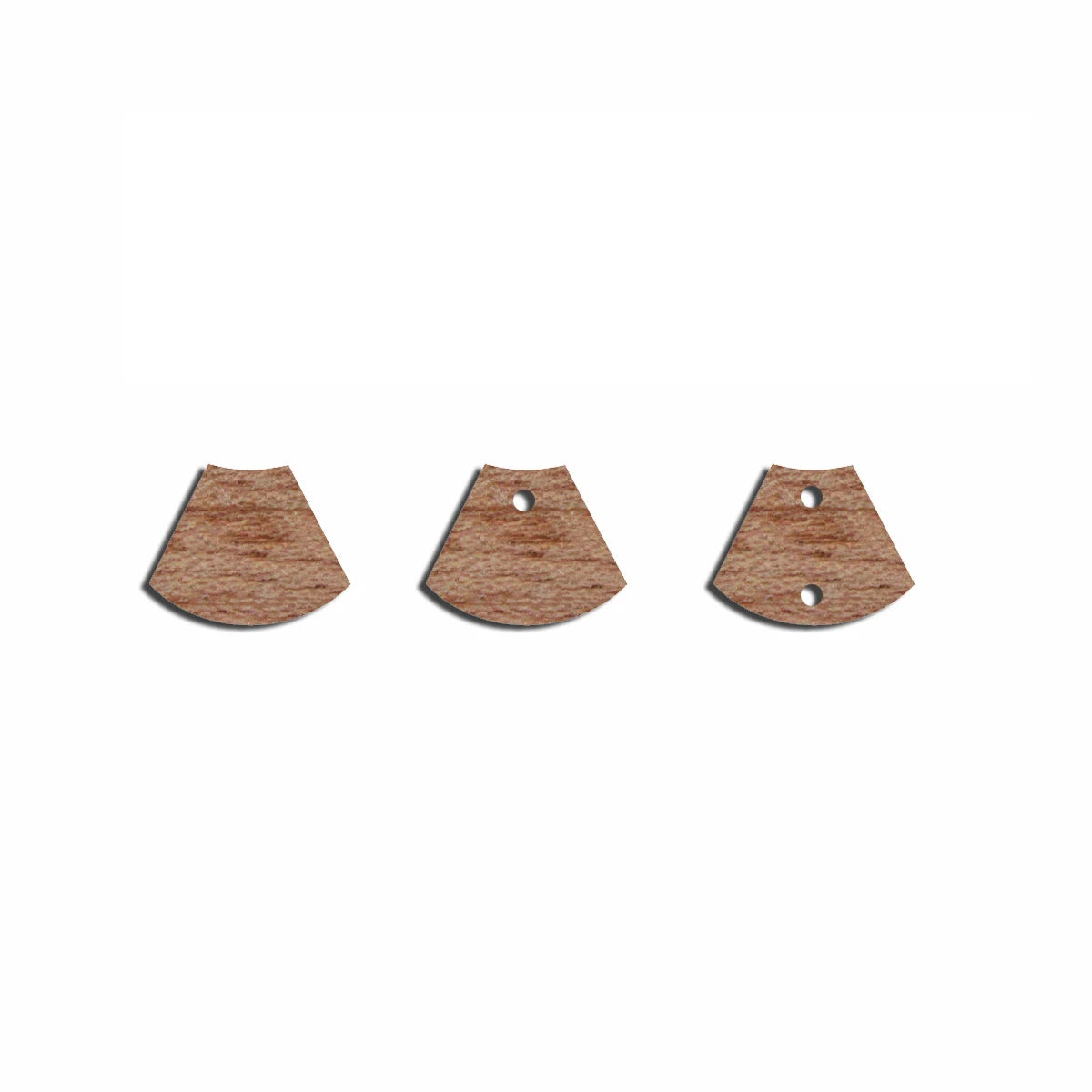 6pcs Unfinished Blank Wooden Trapezoid Earring Stud Fan Charms Connector Pendant for Jewelry Making
