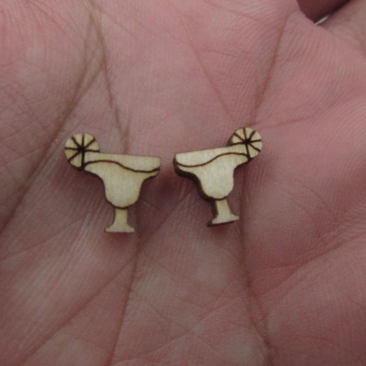 5 Pair Unfinished Blank Wooden Food Drink Tobasco Sauce Cabochon Margarita Post Milkshake Wood Beer Earrings Stud