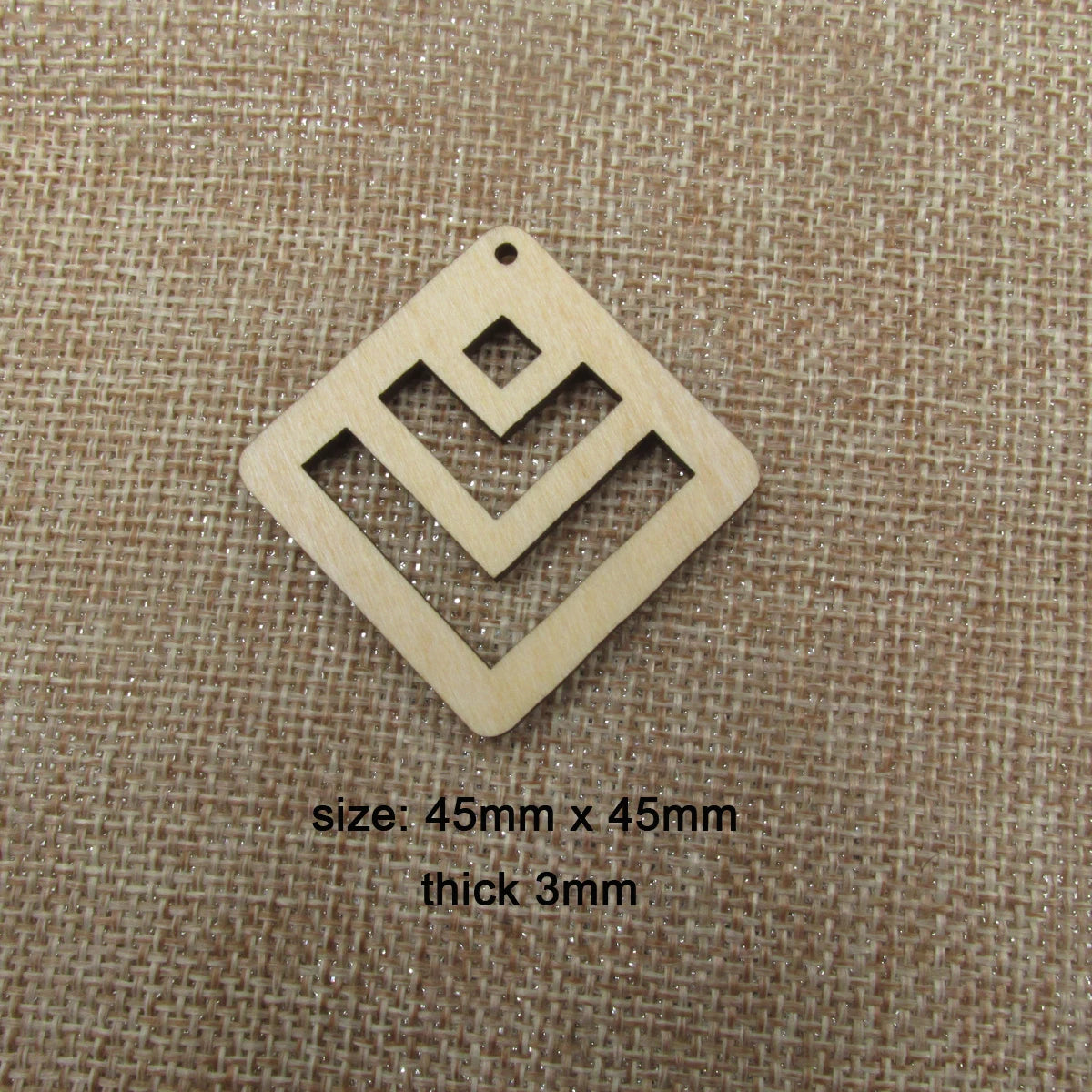 10pcs 1.75 inch Unfinished Wooden Blanks Square Macrame Diamond Rainbow Shape DIY Dangle Earrings Parts Supplies
