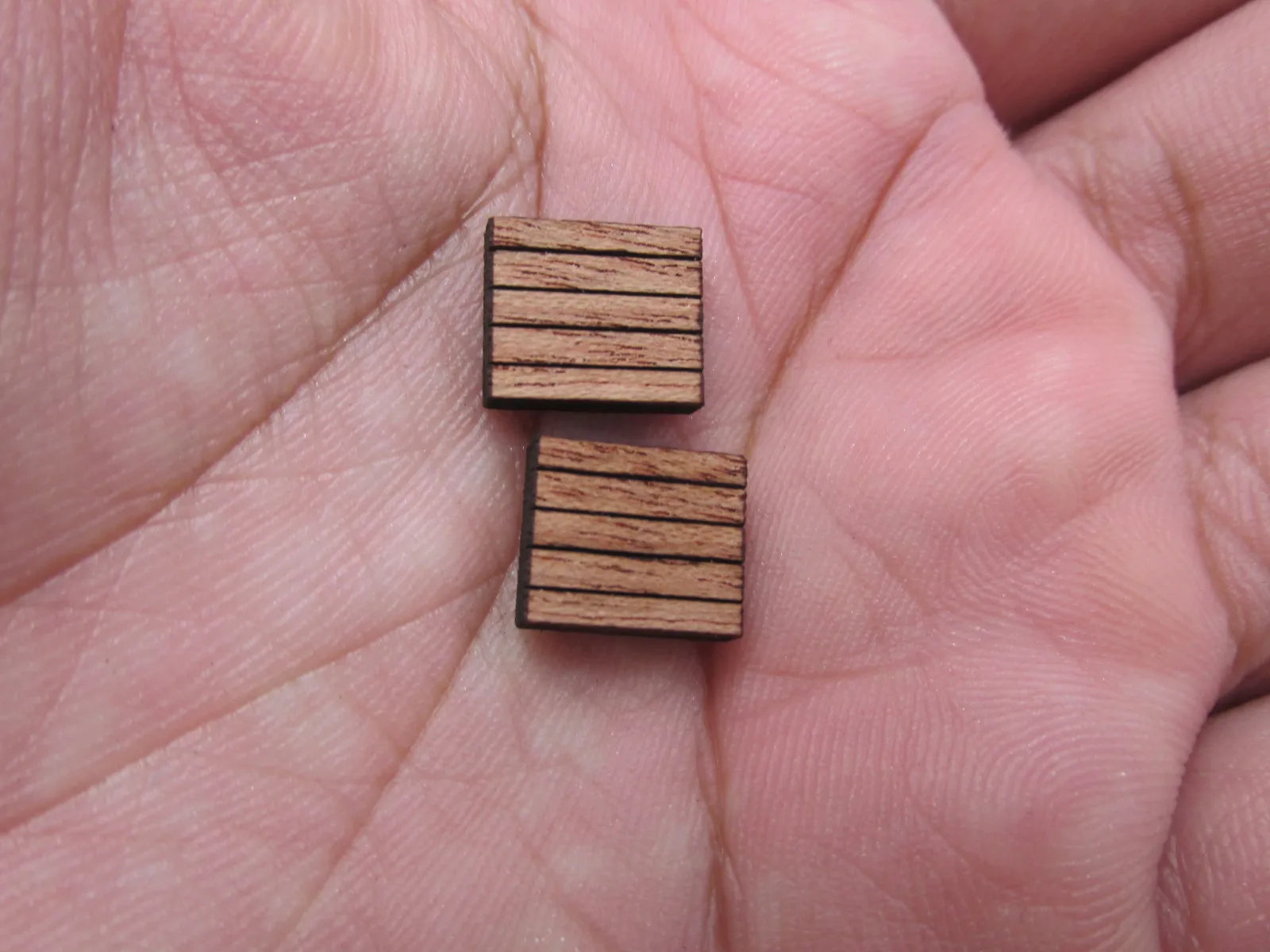 5 Pair Unfinished Blank Wood Cabochon Circle Rectangle Rainbows Heart Star Flags Wooden Cutout Shapes For DIY Earrings Supplies