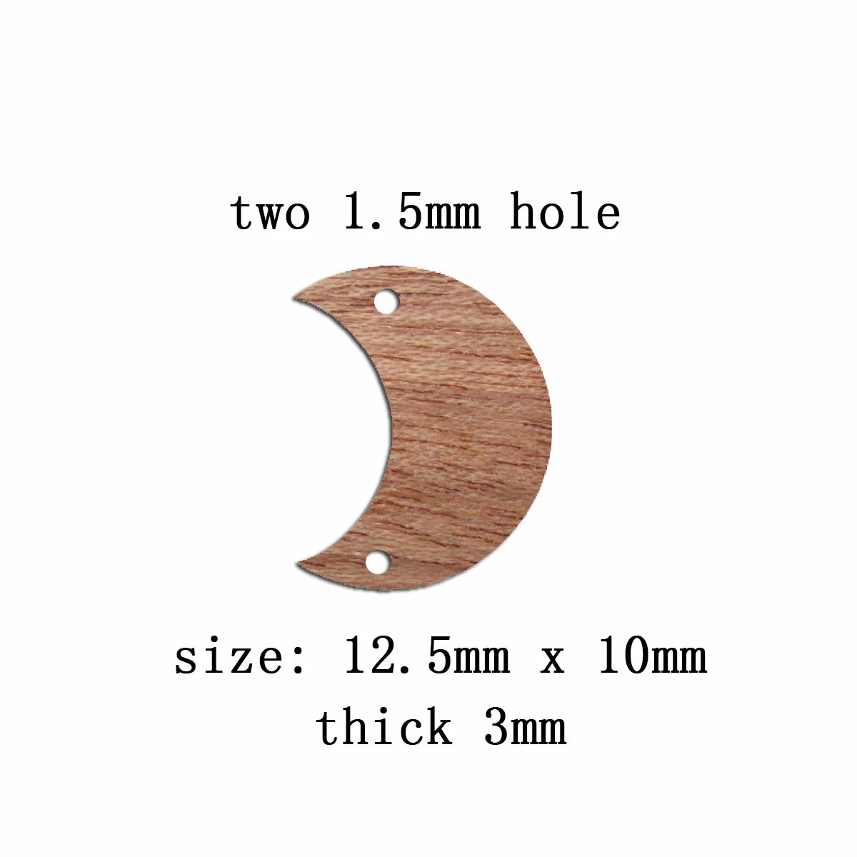 6pcs Unfinished Blank Wooden Moons Connector Solid Wood Shape Cutout For Necklace Earring Pendant  DIY Making Jewelry