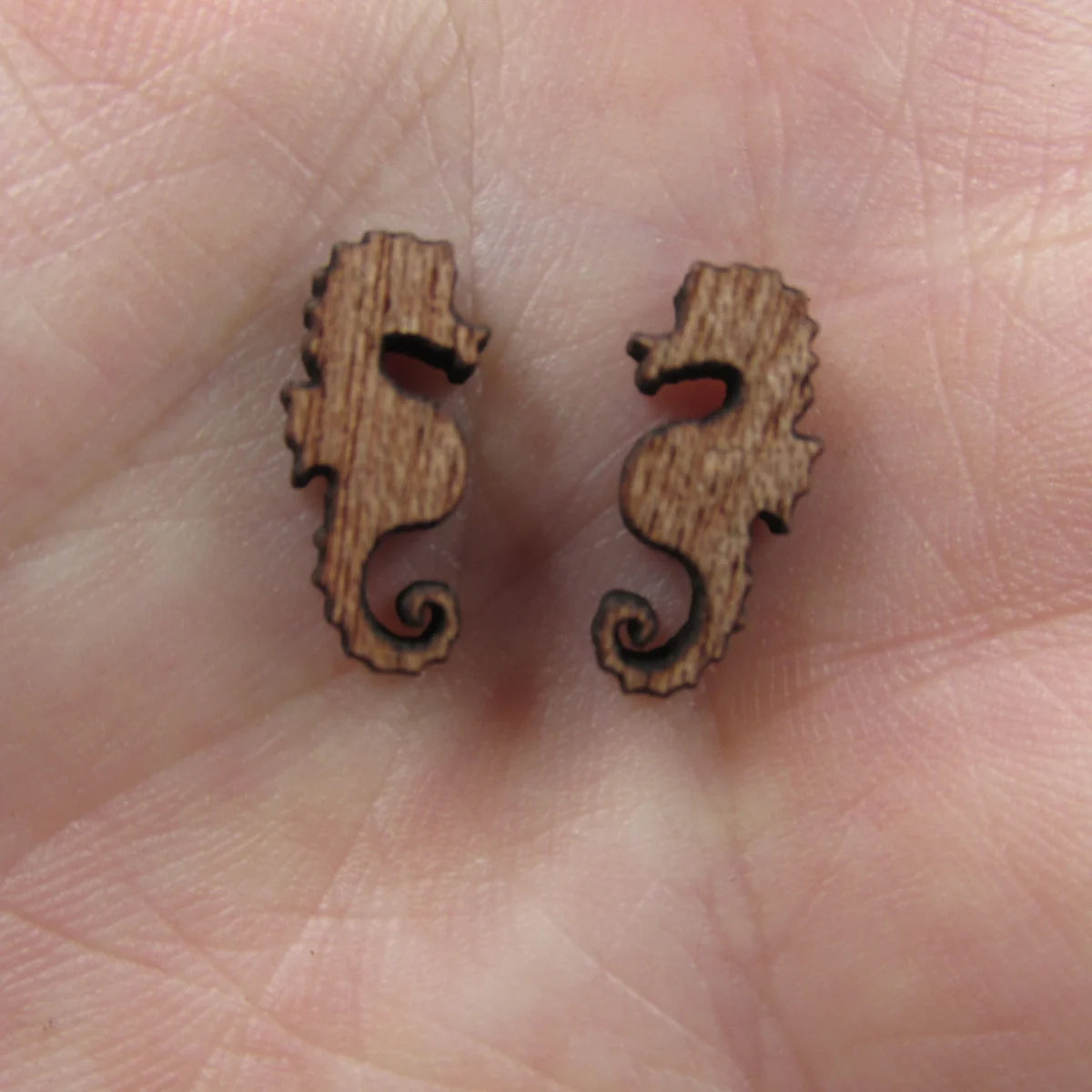 5 Pair Unfinished Blank Under The Sea Animal Wood Horse  Wooden Cutout Shapes For DIY Stud Earrings Supplies