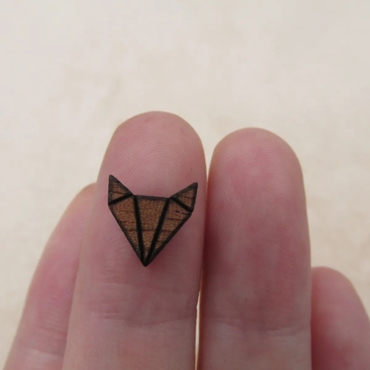 5pair Geometric Origami Unfinished BlankWooden Animal Fox Charm Wood Cabochon Foxes Pendant For DIY Earring Stud Supplies