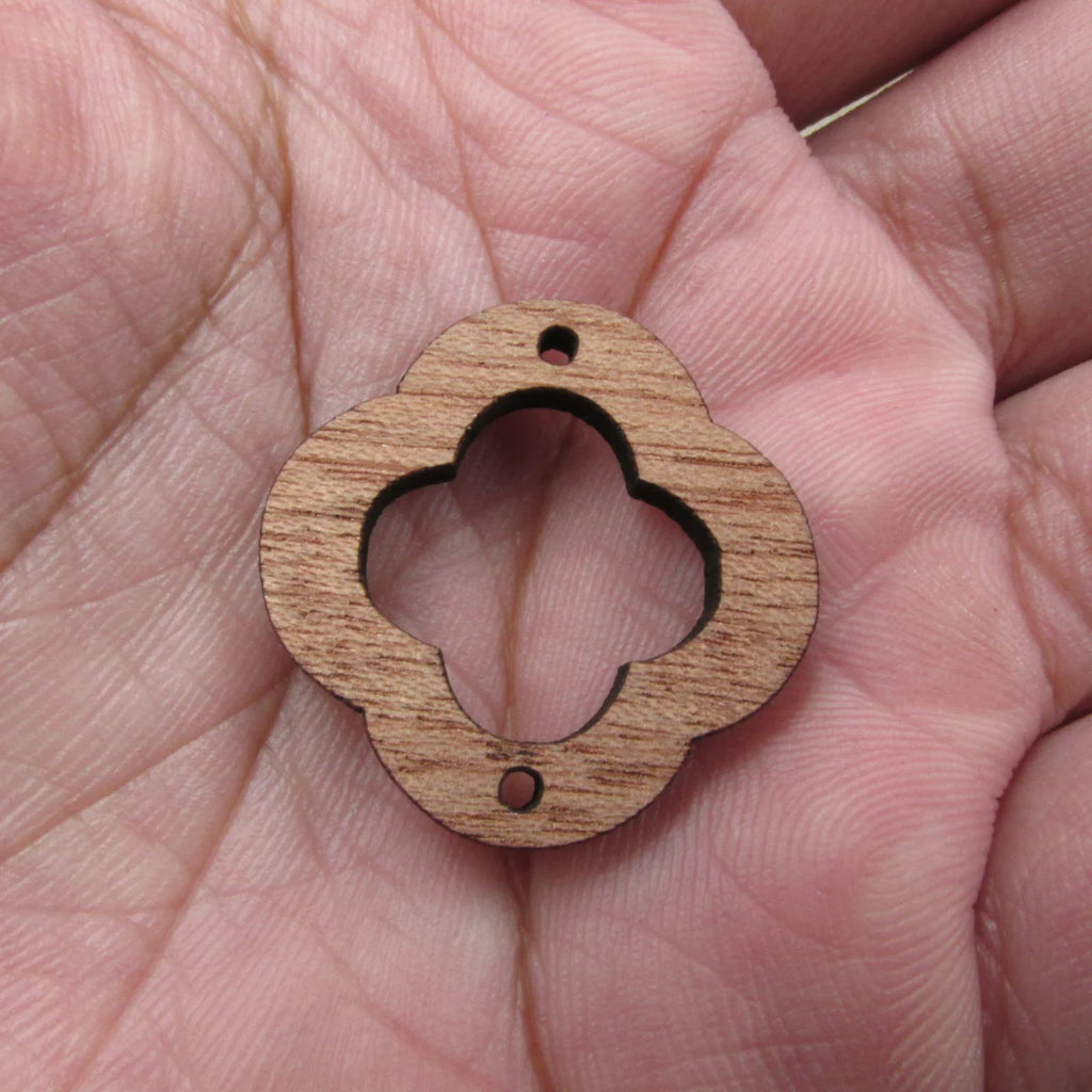 6 Pcs Unfinished Blank Wooden Oval Annulus Shape Cutout Wood Connector For Necklace Earring Pendant  DIY Making Jewelry
