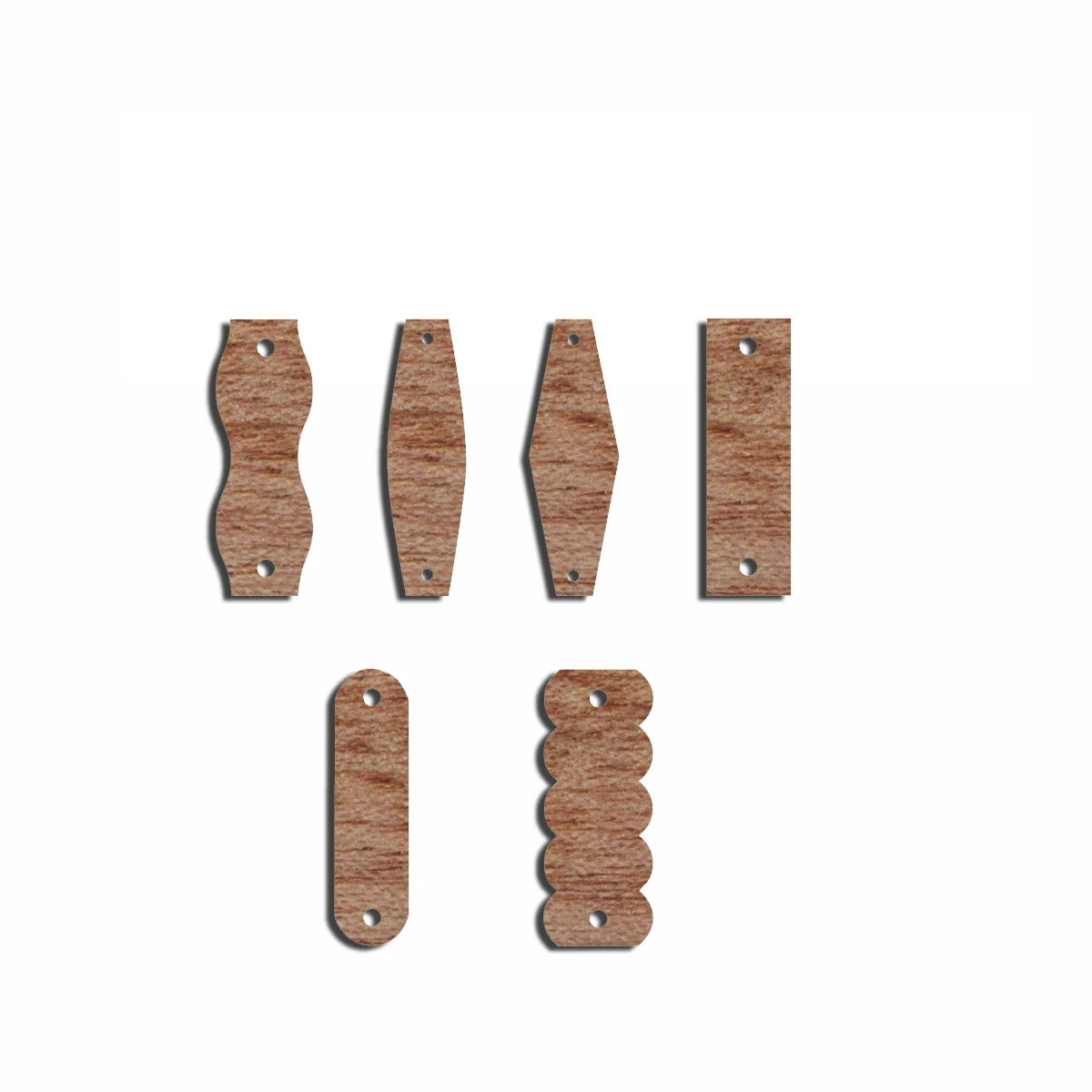 6pcs Unfinished Blank Wooden Long Rectangle Bar Charms Connector Pendant for Women Female Jewelry Making DIY Crafting
