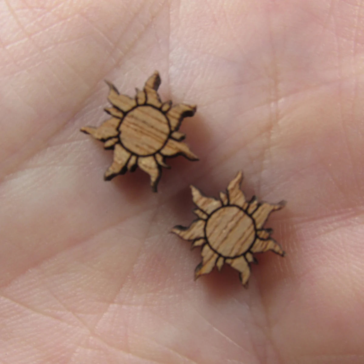 5 Pair Unfinished Blank Weather Wood Sun Wooden Cutout Shapes For DIY Stud Earrings Supplies