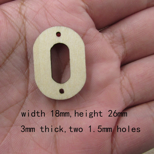10 Pcs Unfinished Blank Wooden Geometric Oval Loop Shape Cutout Plywood Connector Jewelry Finding Supplies For Earrings