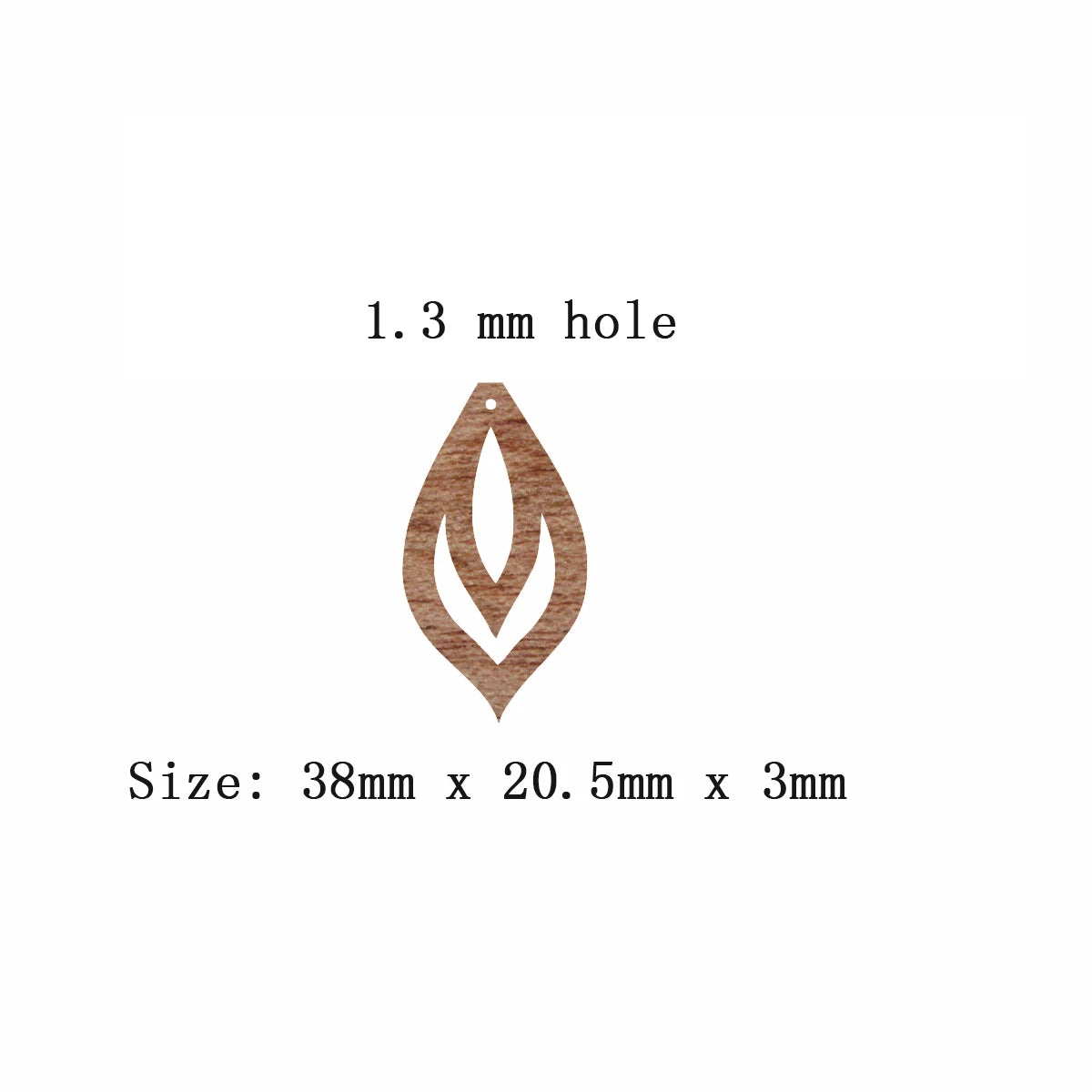 6pcs Unfinished Blank Wooden Teardrop Leaf Shape Macrame Wood Earring Charms Pendant for Jewelry Making