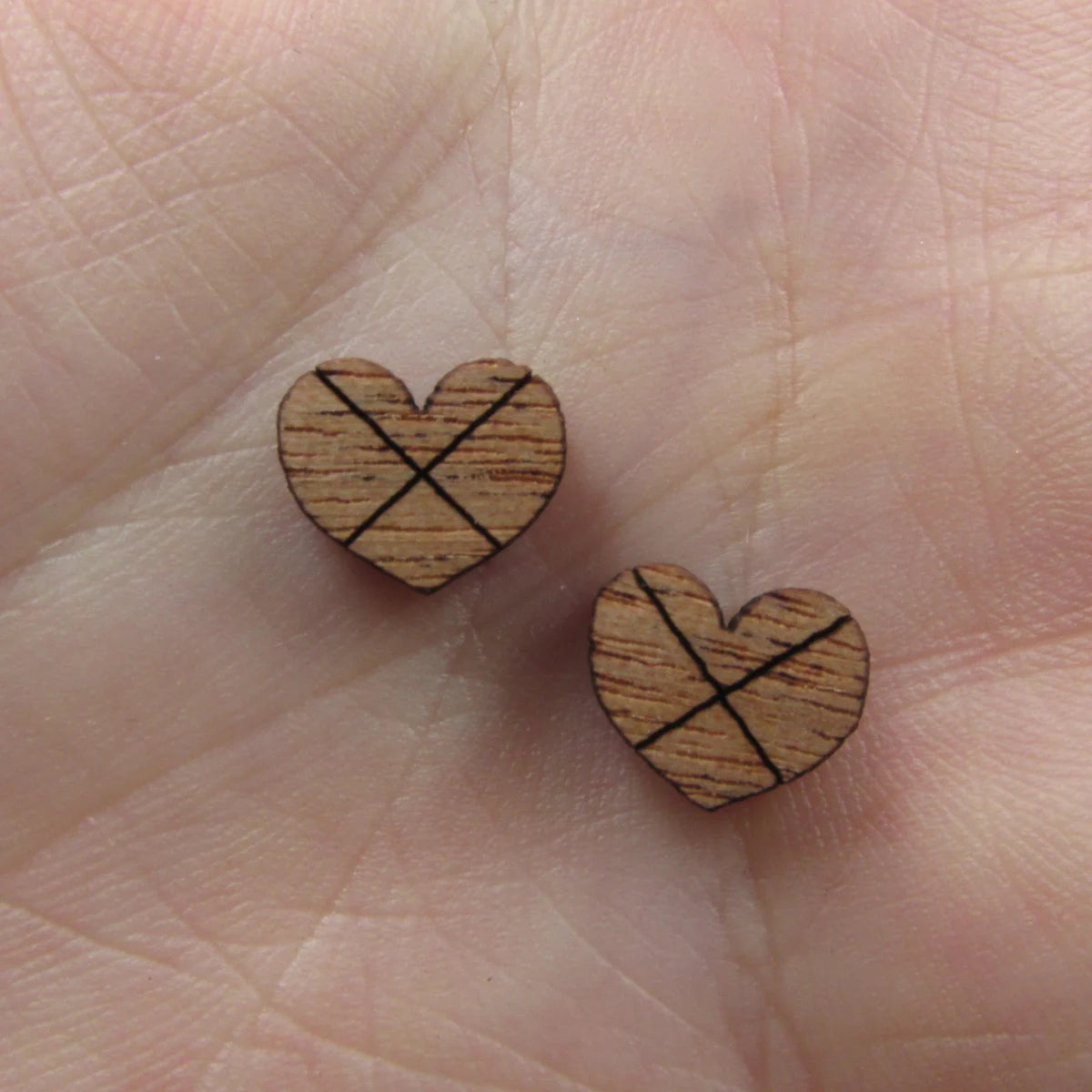 5 Pair Unfinished Blank Double Heart Wooden Cutout Shapes For DIY Stud Earrings Supplies
