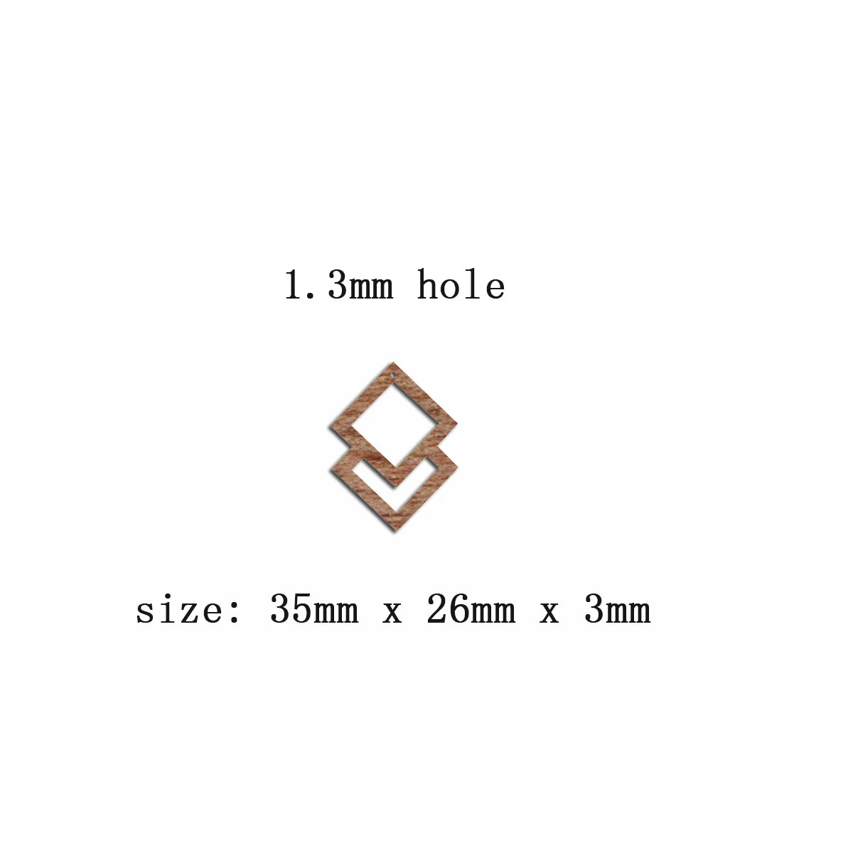 6pcs Unfinished Blank Wooden Geometric Diamond Shape Macrame Wood Earring Charms Pendant for Jewelry Making