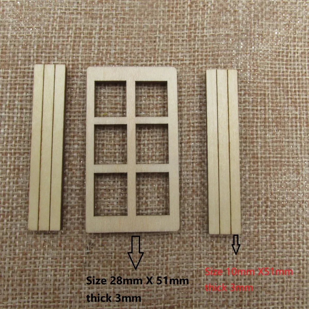 10pcs Unfinished Blank Squares Window with Shutters, Wood Dollhouse, Fairy Garden, Church Diorama, Bird Doll House Crafts, 10Pcs