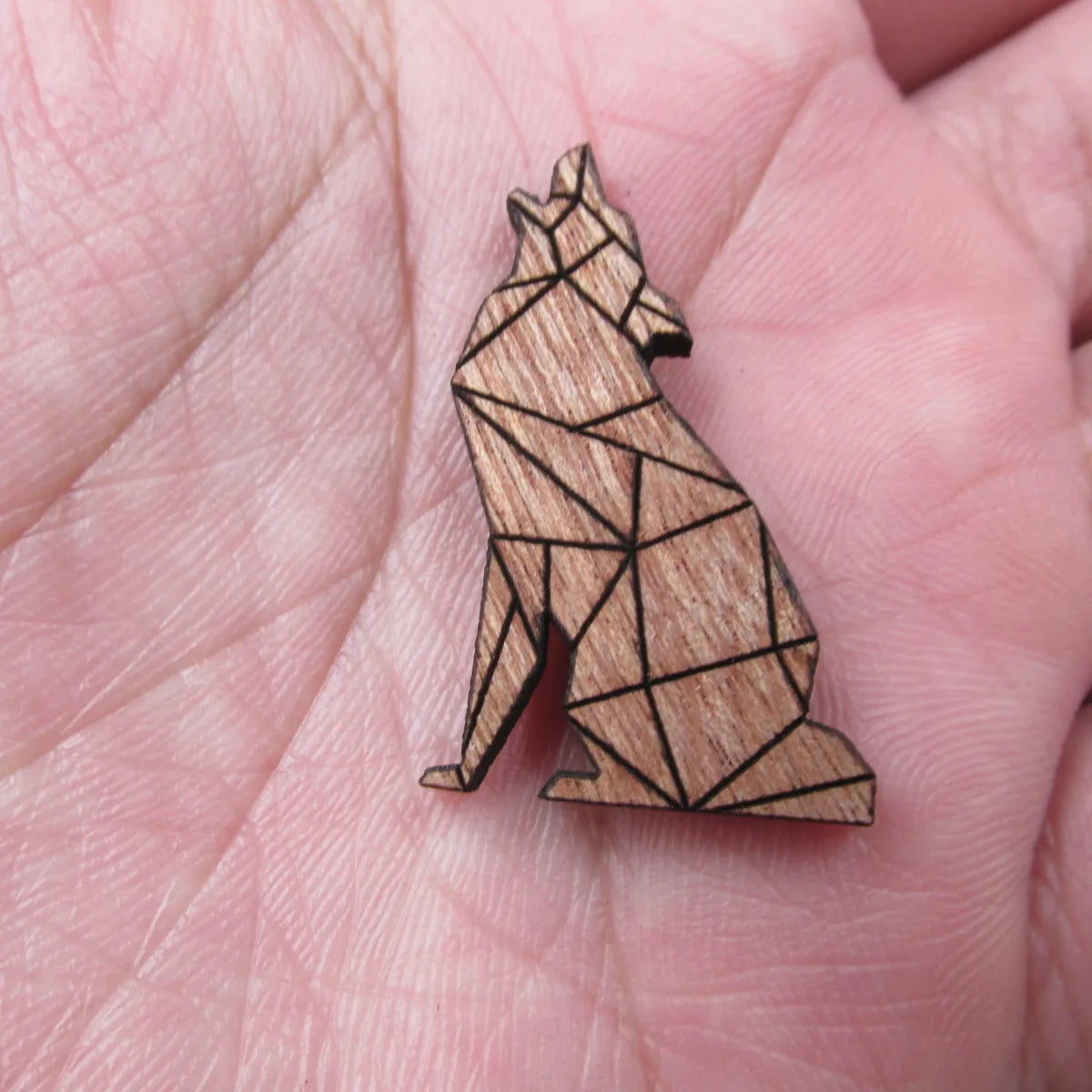 Unfinished Wooden Geometric Animal Wolf Head Part Accessory For Brooches Enamel Pin Coat Bag Jewelry Diy Making