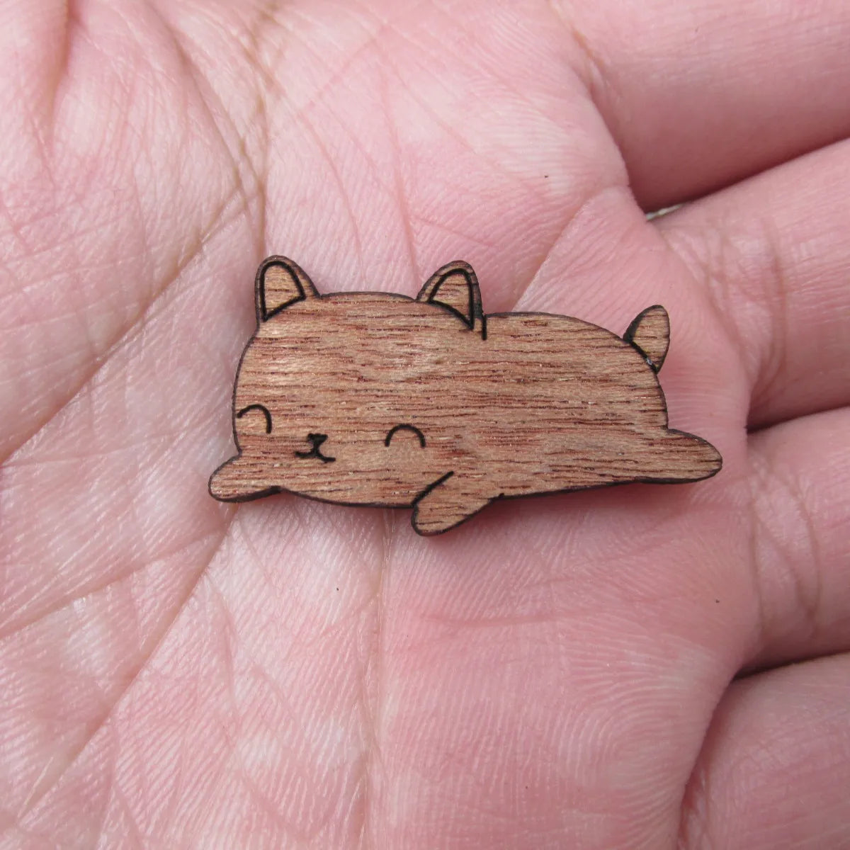 Unfinished Blank Wood Geometric Animal Cute Cat Head Parts Accessory For Brooches Enamel Pin Necklace Jewelry Diy Making