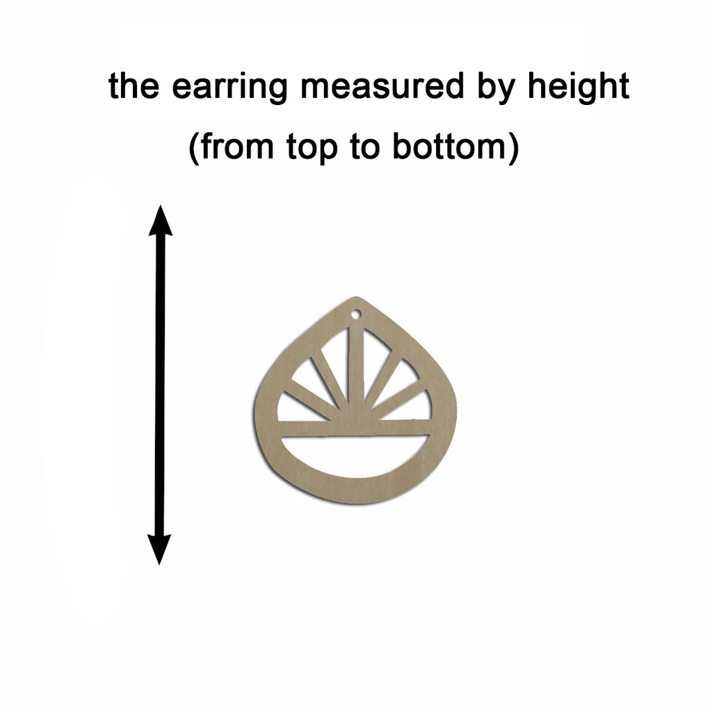 10pcs Unfinished Wood Blank Geometric Bigger Teardrop Sun Hoop Shape Macrame Earring Part Findings For DIY Jewelry Making