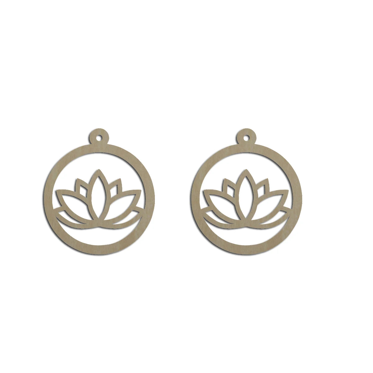 10pcs Unfinished Wood Blank Laser Cut Flower Circle Lotus Shape Macrame Earring Pendant Charms For DIY Jewelry Making