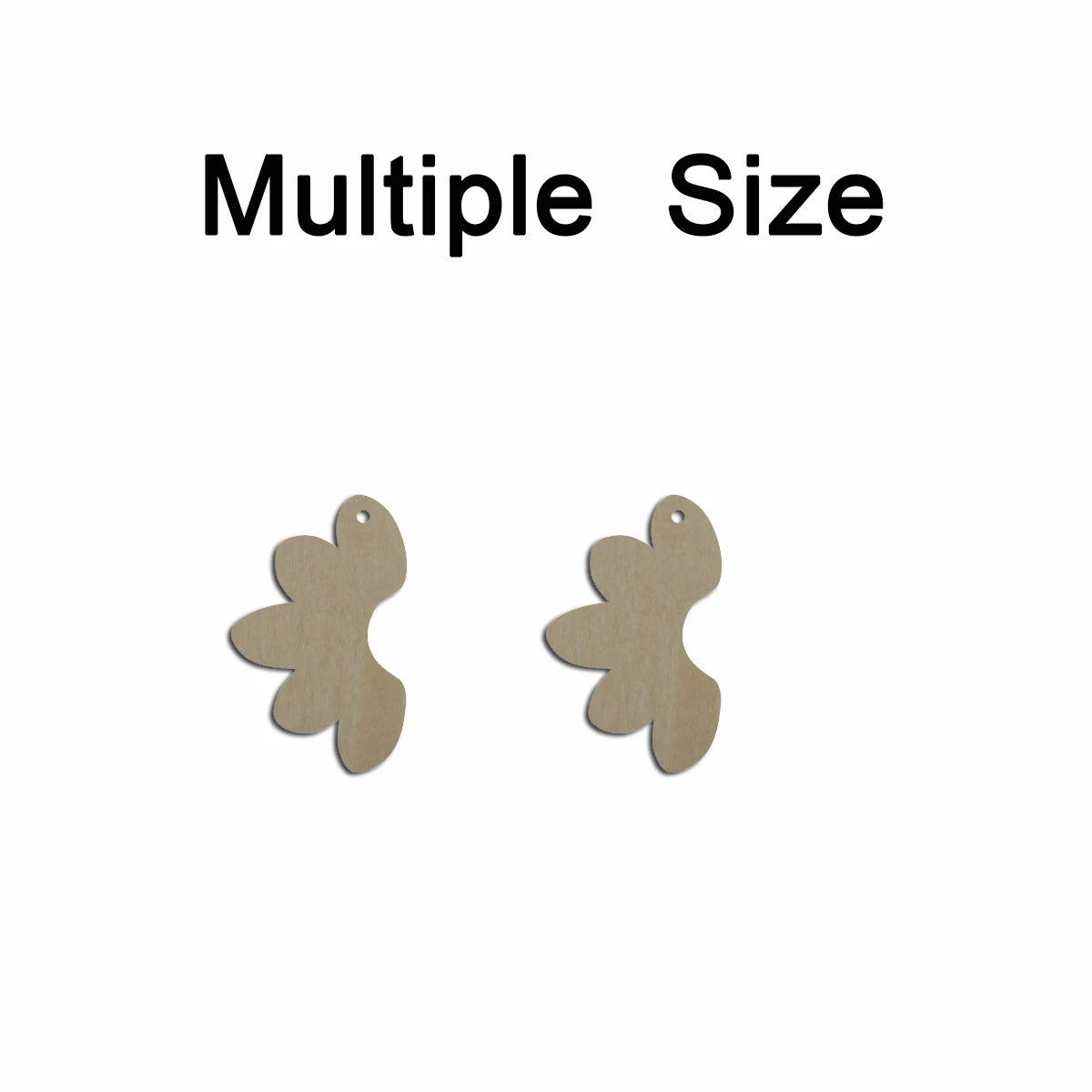 10pcs Multiple Size Unfinished Wooden Blanks Boho Half Flower Cutout Shape Dangle Earring For Jewelry Supplier