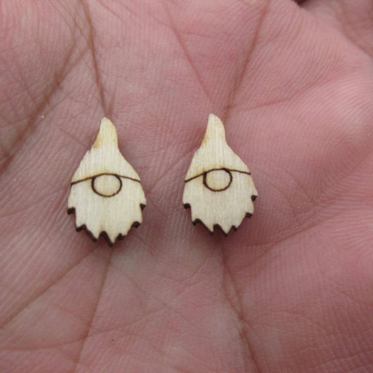 5 Pair Unfinished Blank Wooden Spring Gnome Cabochon Easter Post Wood Earrings Stud Handmade Jewelry Gift