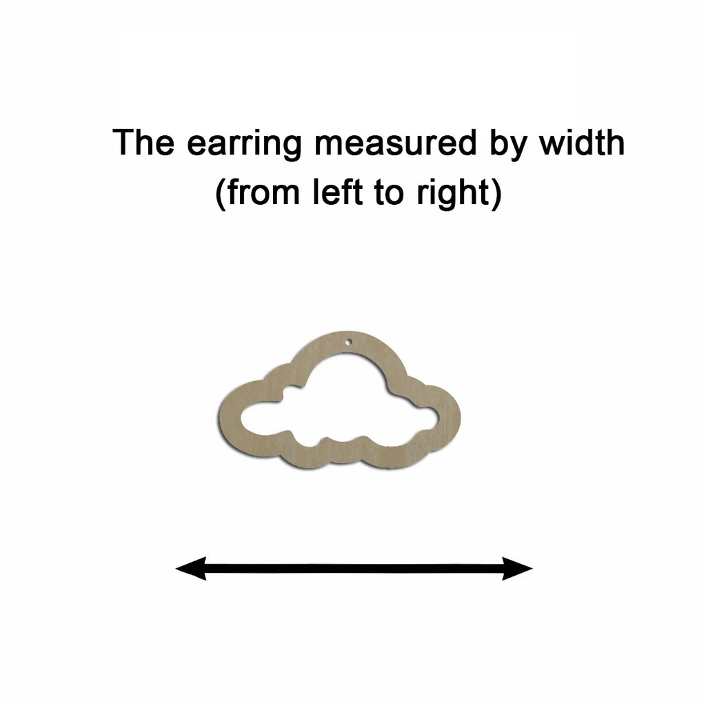 10pcs Unfinished Wood Blank Fashion Cloud Hoop Outline Cutout Shape Macrame Earring Pendant Charms For DIY Jewelry Making