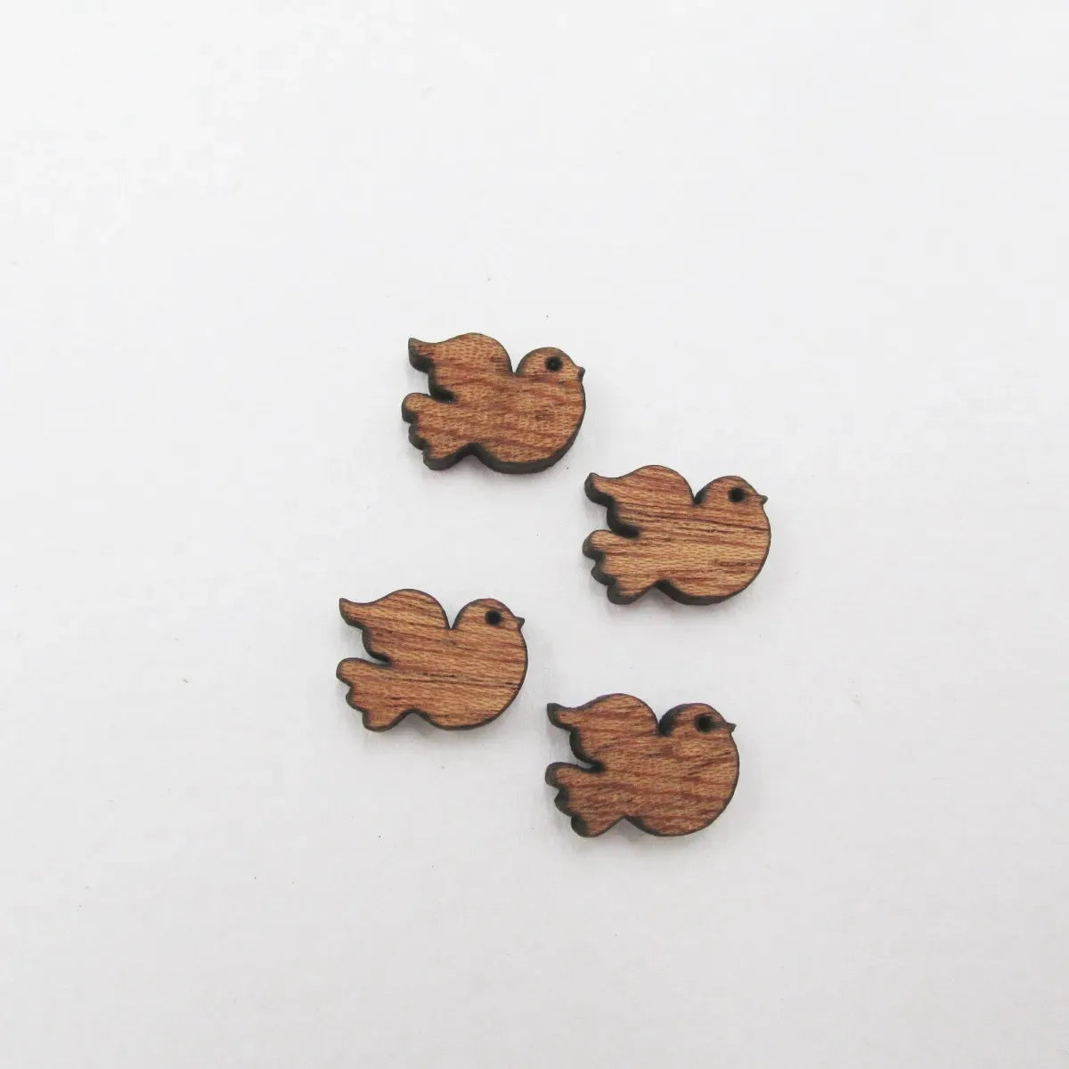 10pcs Wooden Birds Charms Cabochon, DIY Laser Cut, Jewelry Supplies, Wood Earrings, Stud
