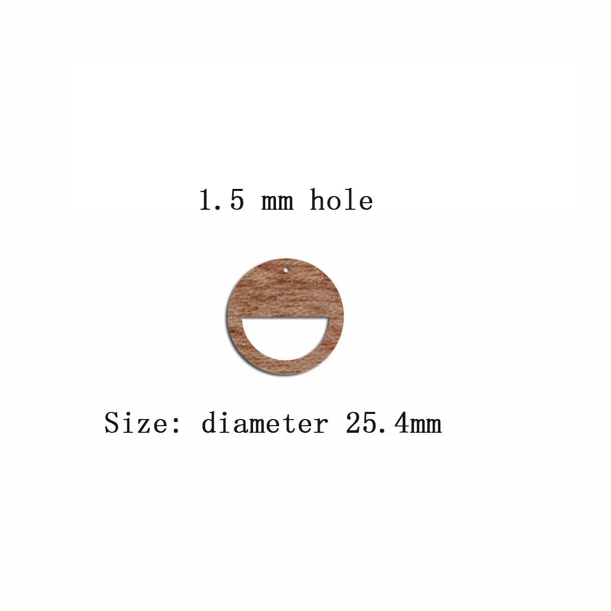 6pcs Unfinished Blank Solid Wooden Circle Hoops Macrame Earring Charms Pendant for Jewelry Making