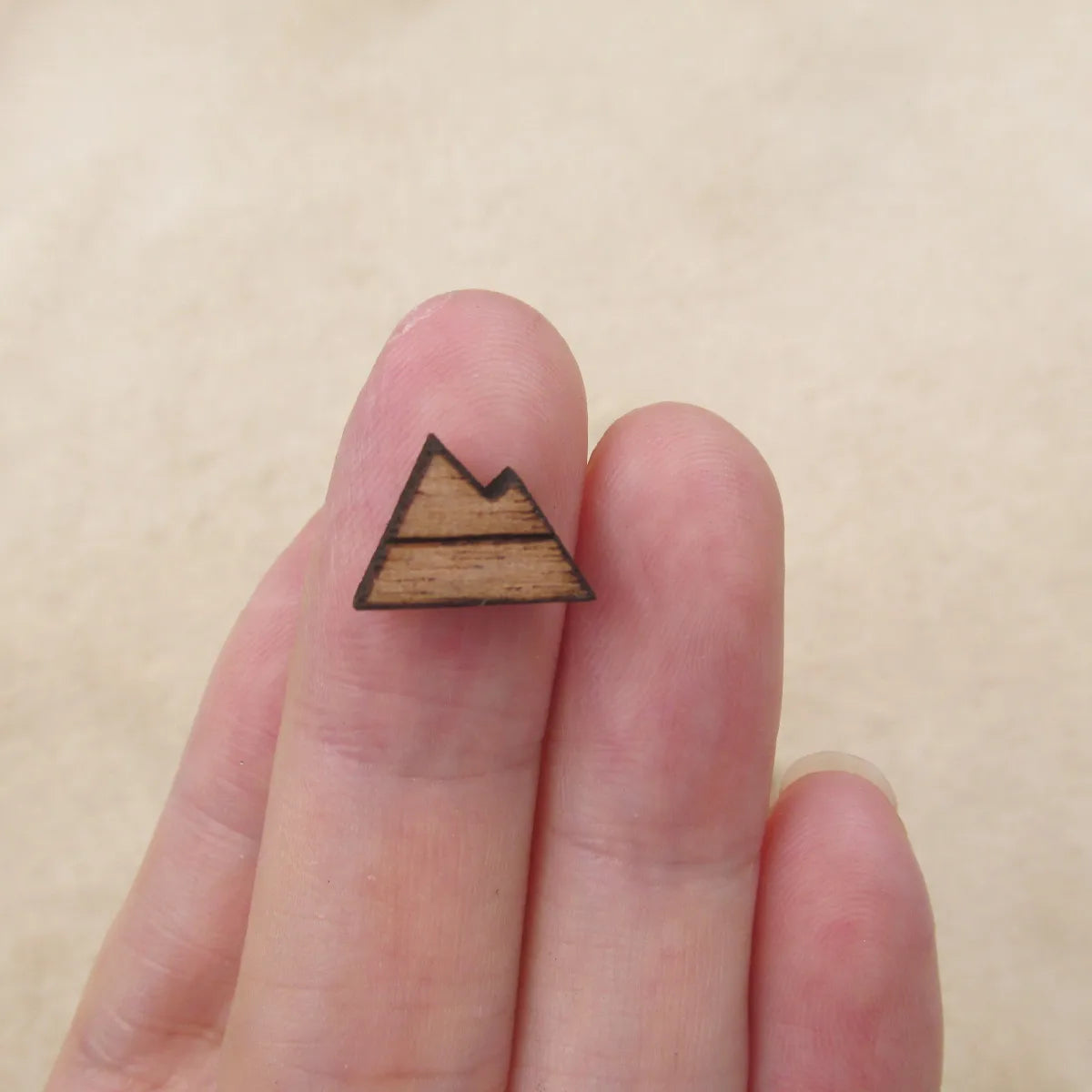 Laser cut Mountain Blank Wood Cabochon Mini Wooden Shape Earring Supplies