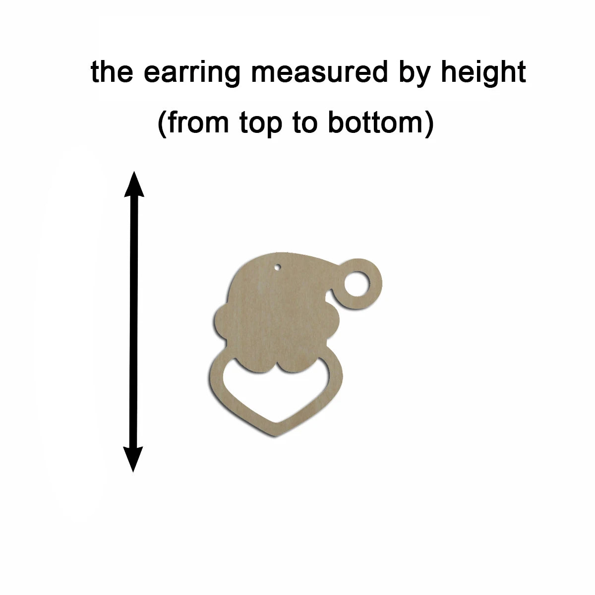 10pcs Unfinished Wood Blanks Christmas Santa Head Cutout Shape Macrame Earring Pendant Charm For DIY Jewelry Making