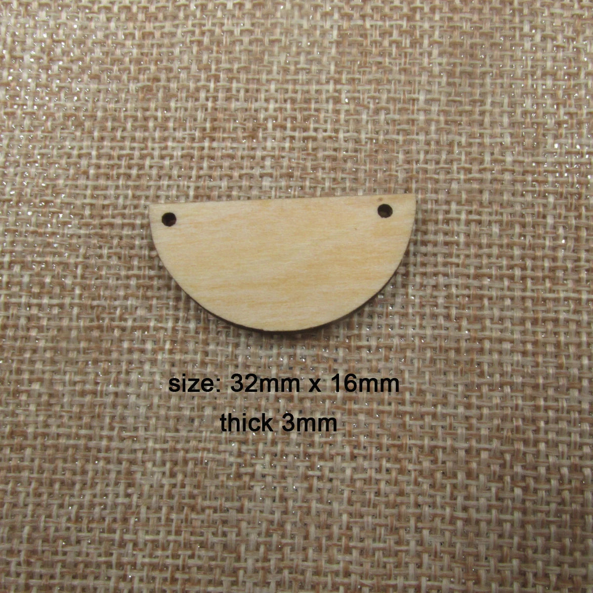 10 Pcs 32mm x 16mm Unfinished Blank Wooden Half Circle Shape Cutout Plywood Connector Jewelry Finding Supplies