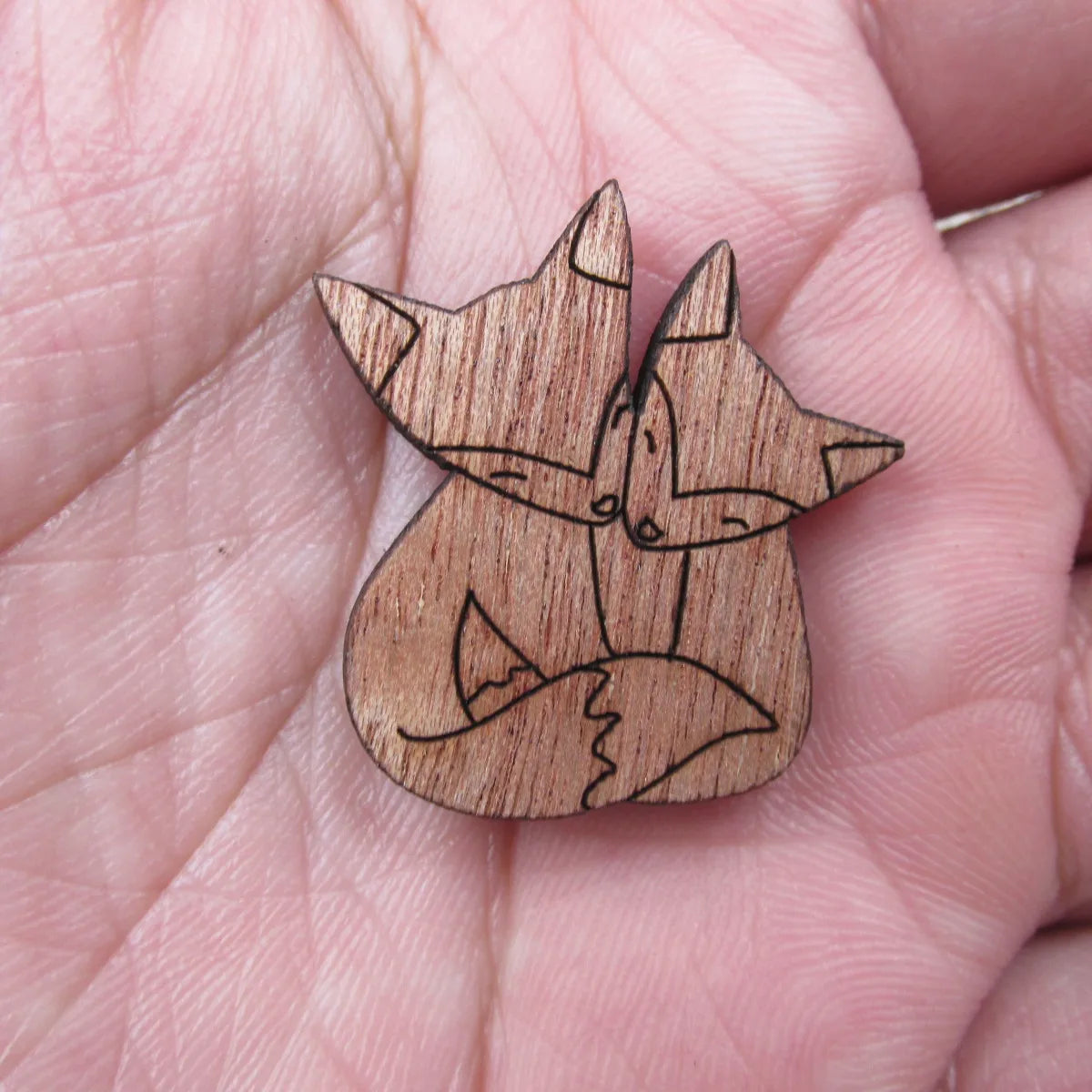 Unfinished Blank Wooden Geometric Animal Fox Head Accessory For Brooches Enamel Pin Necklace Jewelry DIY Handmade