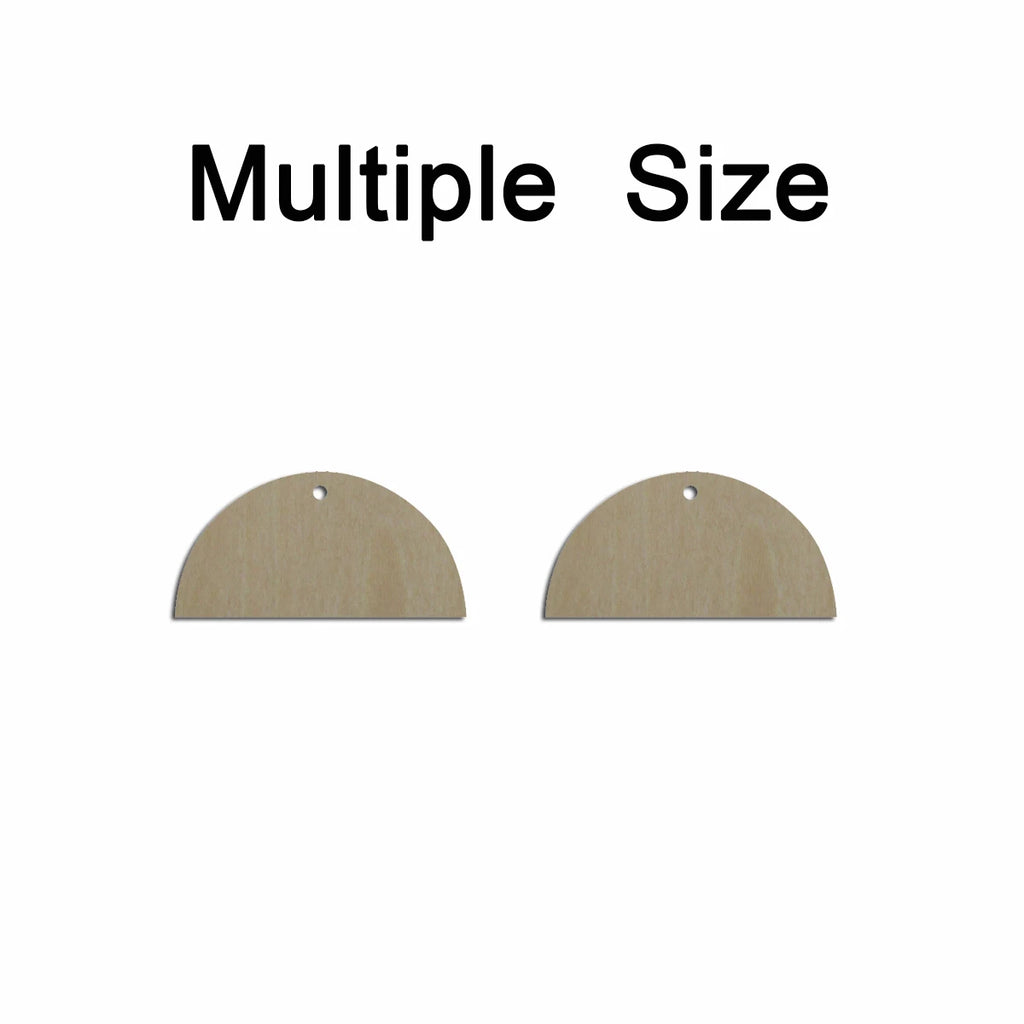 10pcs Multiple Size Unfinished Wooden Blanks Reverse Upside Semi Circle Cutout Shape Dangle Earring For Jewelry Supplier