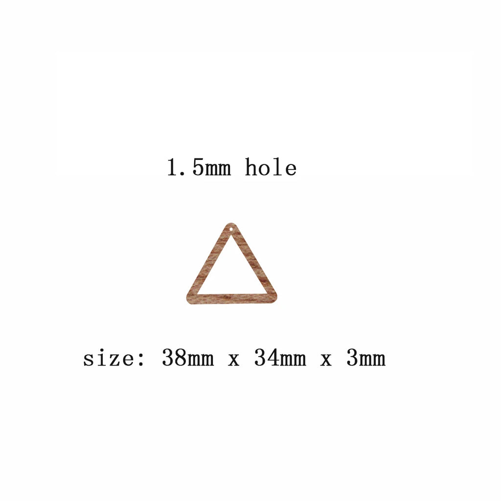 6pcs Unfinished Blank Wooden Geometric Triangle Macrame Wood Earring Charms Pendant for Jewelry Making