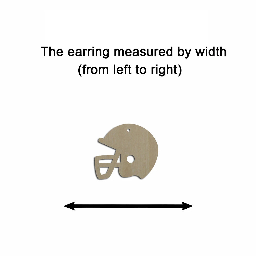 10pcs Multiple Size Unfinished Wooden Blanks Sport Football Helmet Cutout Shape Dangle Earring For Jewelry Supplier