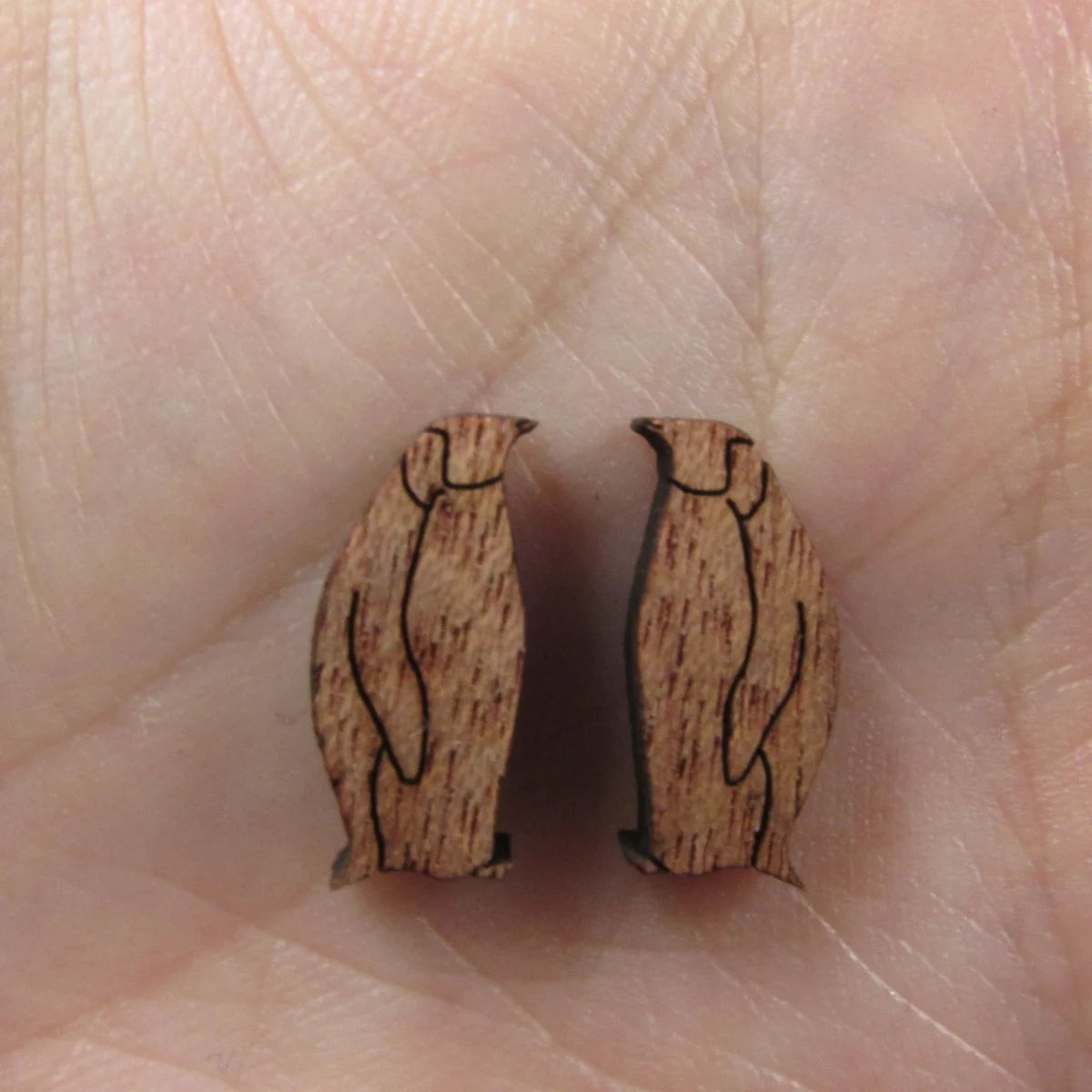 5 Pair Unfinished Blank Birds Wooden Penguin Cabochon Charms Wood Shape Cutouts For DIY Craft  Earring Stud