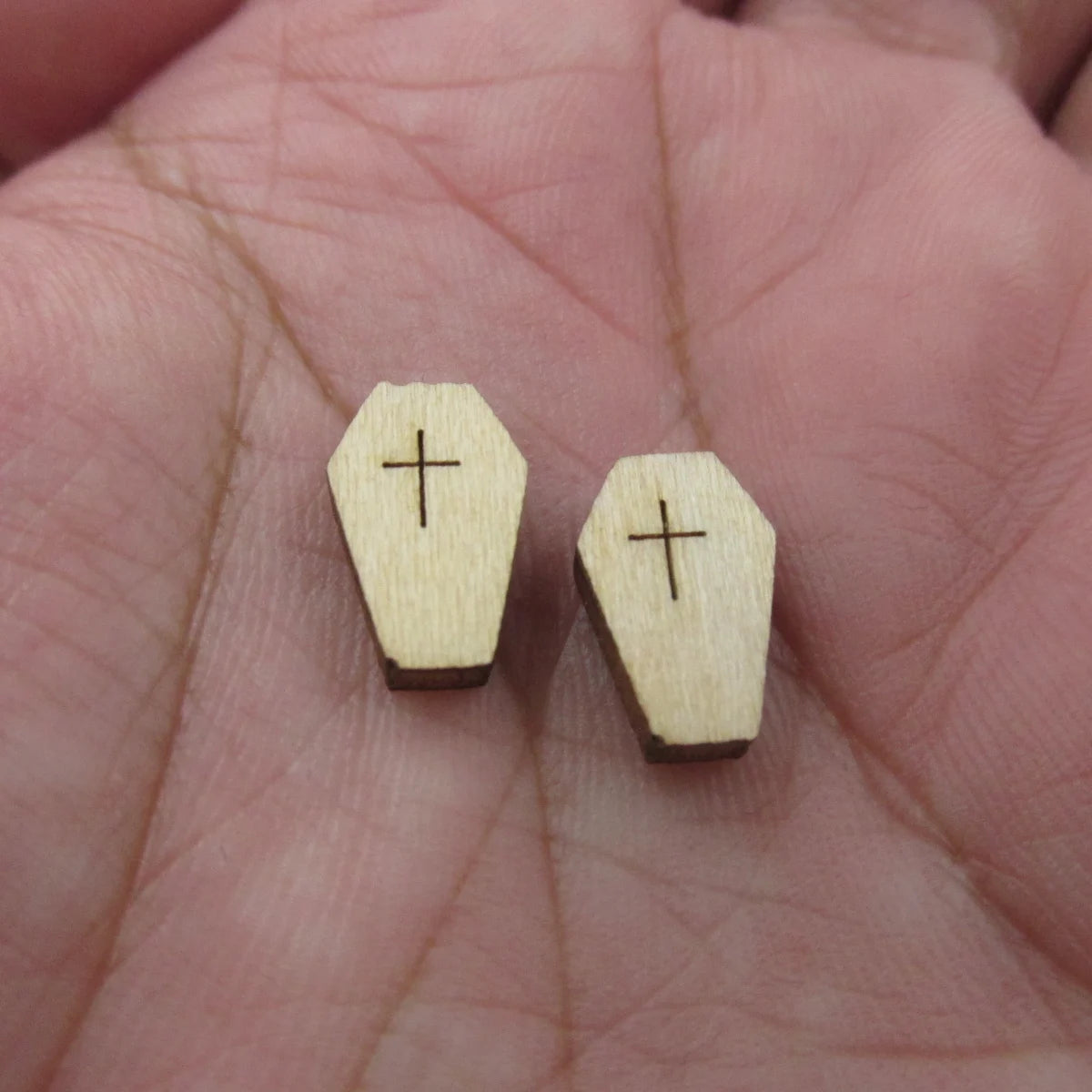 5 Pair Unfinished Blank Wooden Halloween Coffin Raven Owl Cabochon Jack-O-Lantern Post Candy Corn Wood Earrings Stud