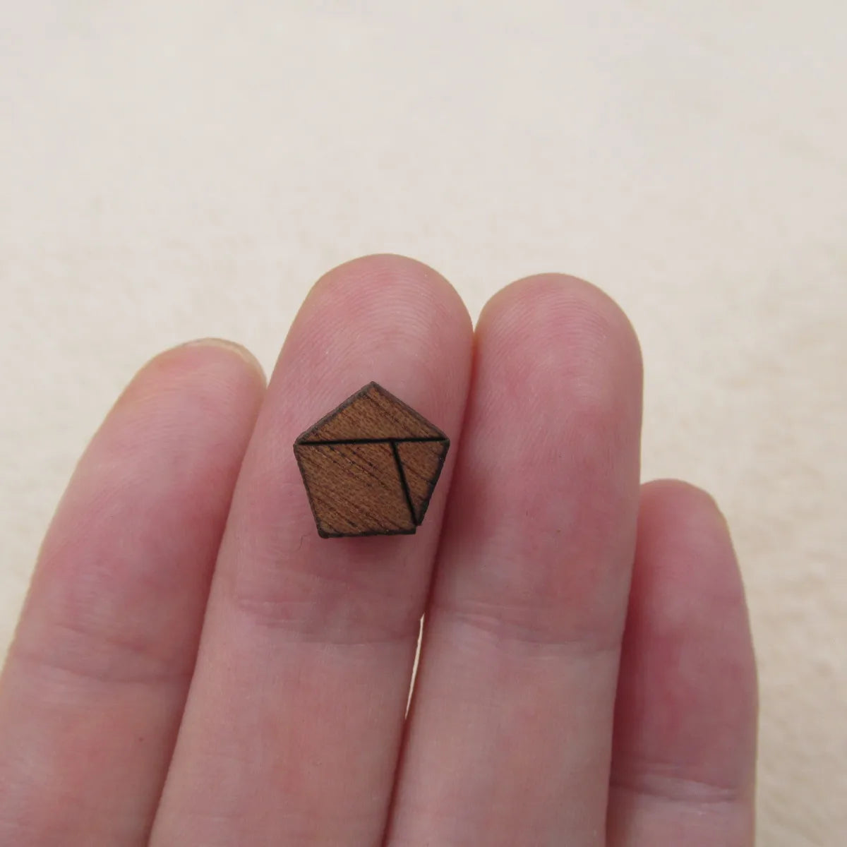 Geometric PENTAGON WOOD CUTOUT Laser Cut Mini Pentagon Shapes Could Be Hand Painted For  Earring Stud  -Jewerly Supplier