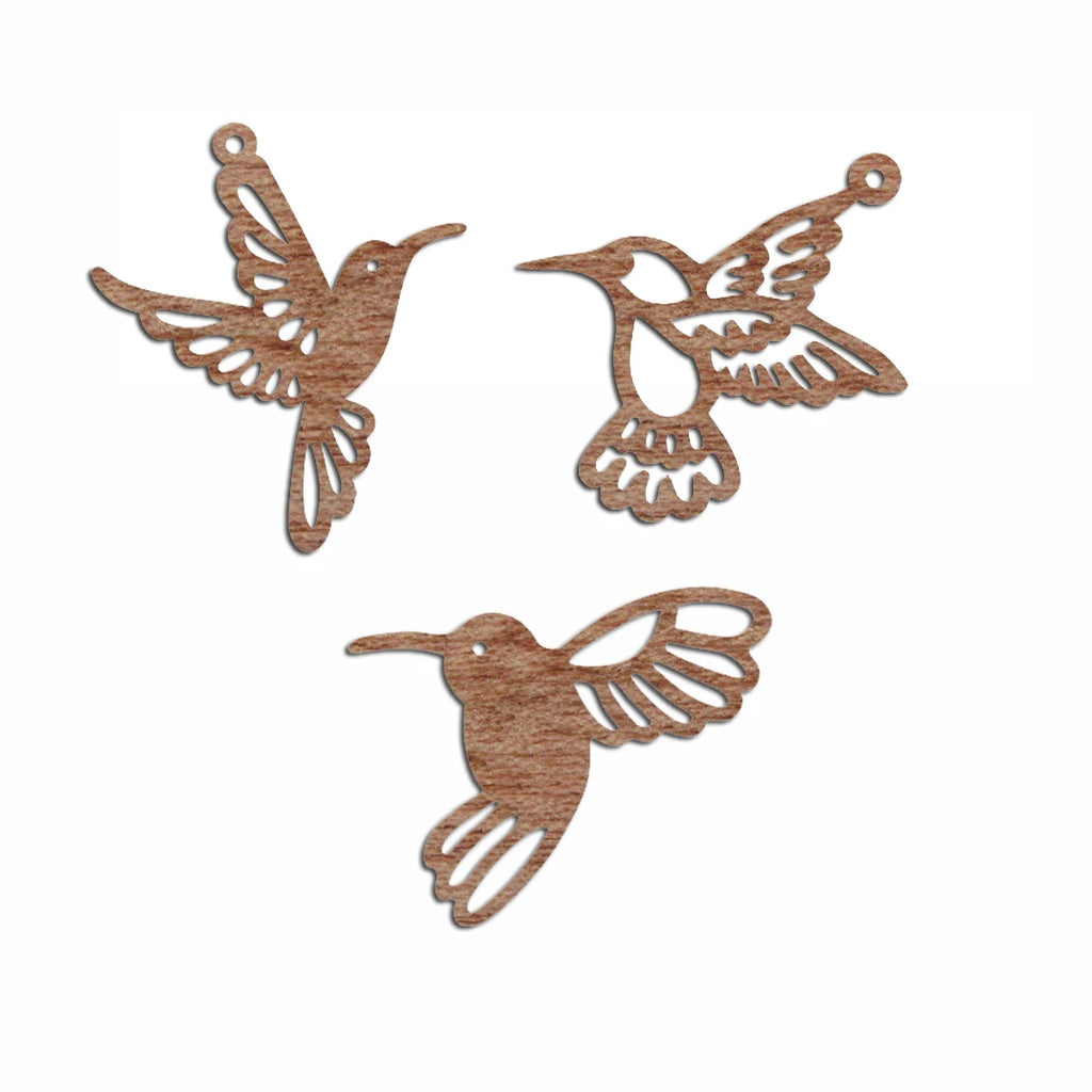 6pcs Unfinished Wood Hummingbird Charm for Jewelry Making Bulk Earring Pendant  Bracelet Necklace Accessories Diy Craft Supplies
