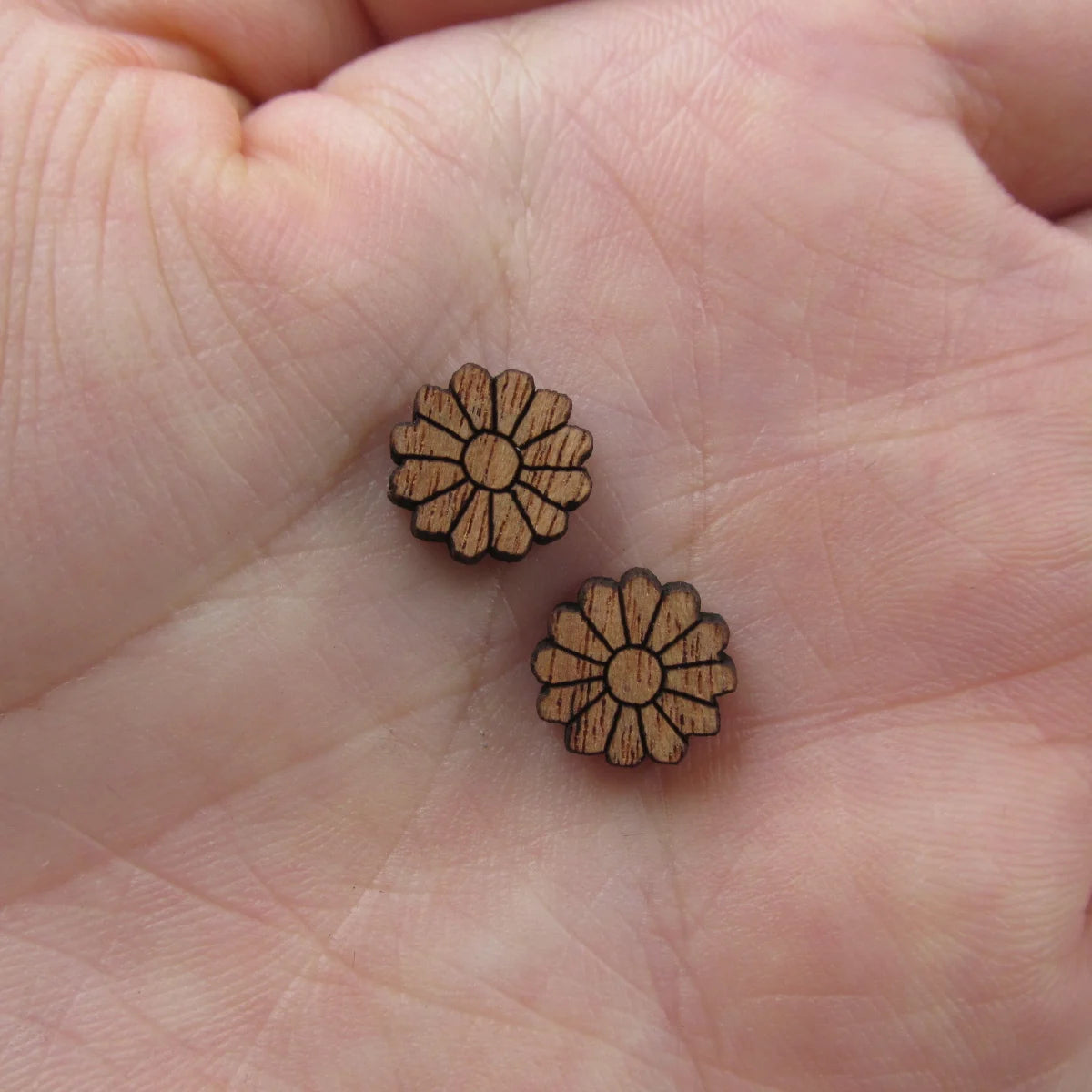 5 Pair Unfinished Blank Plant Wood Flower Icon Wooden Cutout Shapes For DIY Stud Earrings Supplies